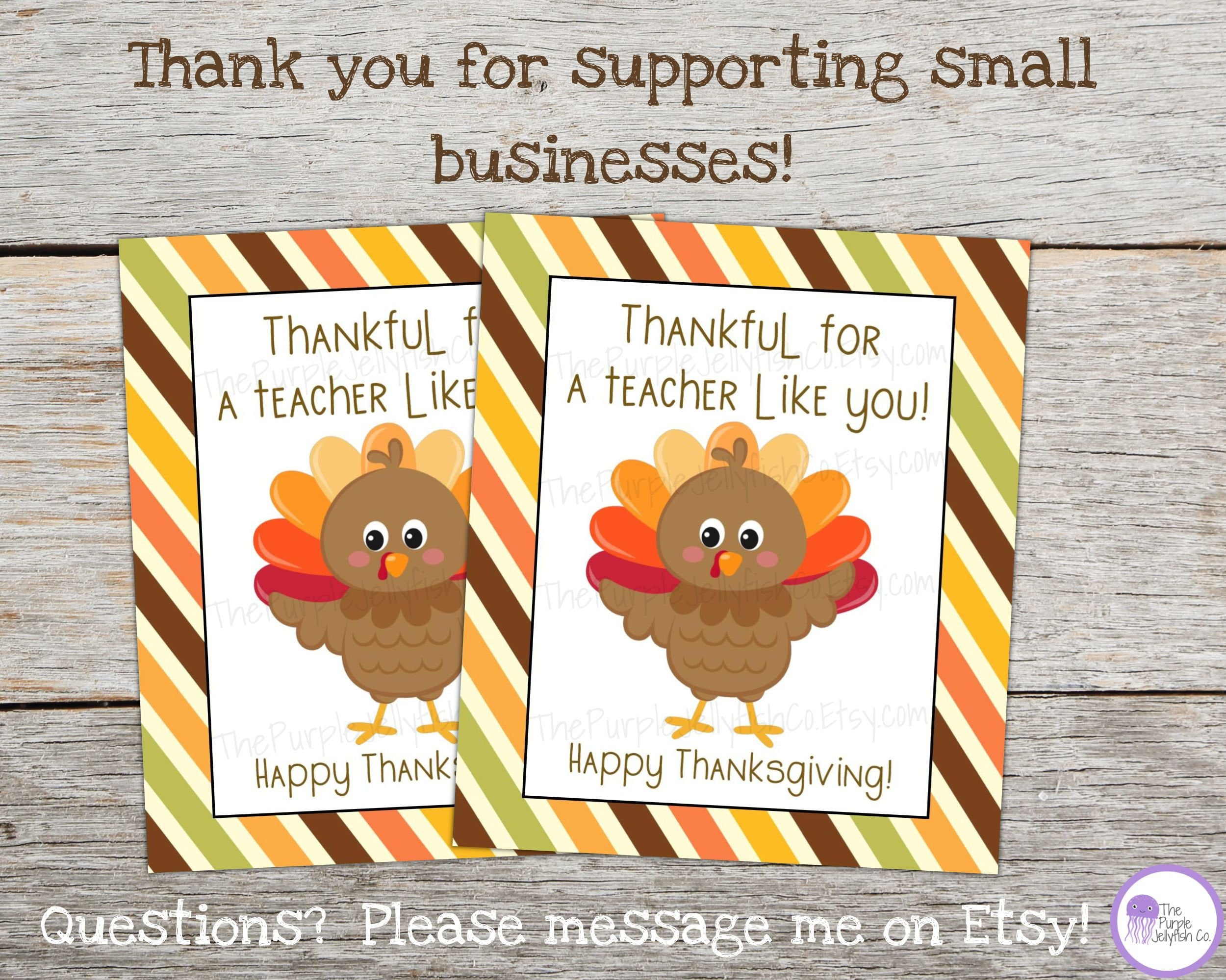 Thankful For Teacher Gift Tag, Thanksgiving Teacher Tag, Teacher inside Thanksgiving Cards Messages to Teacher