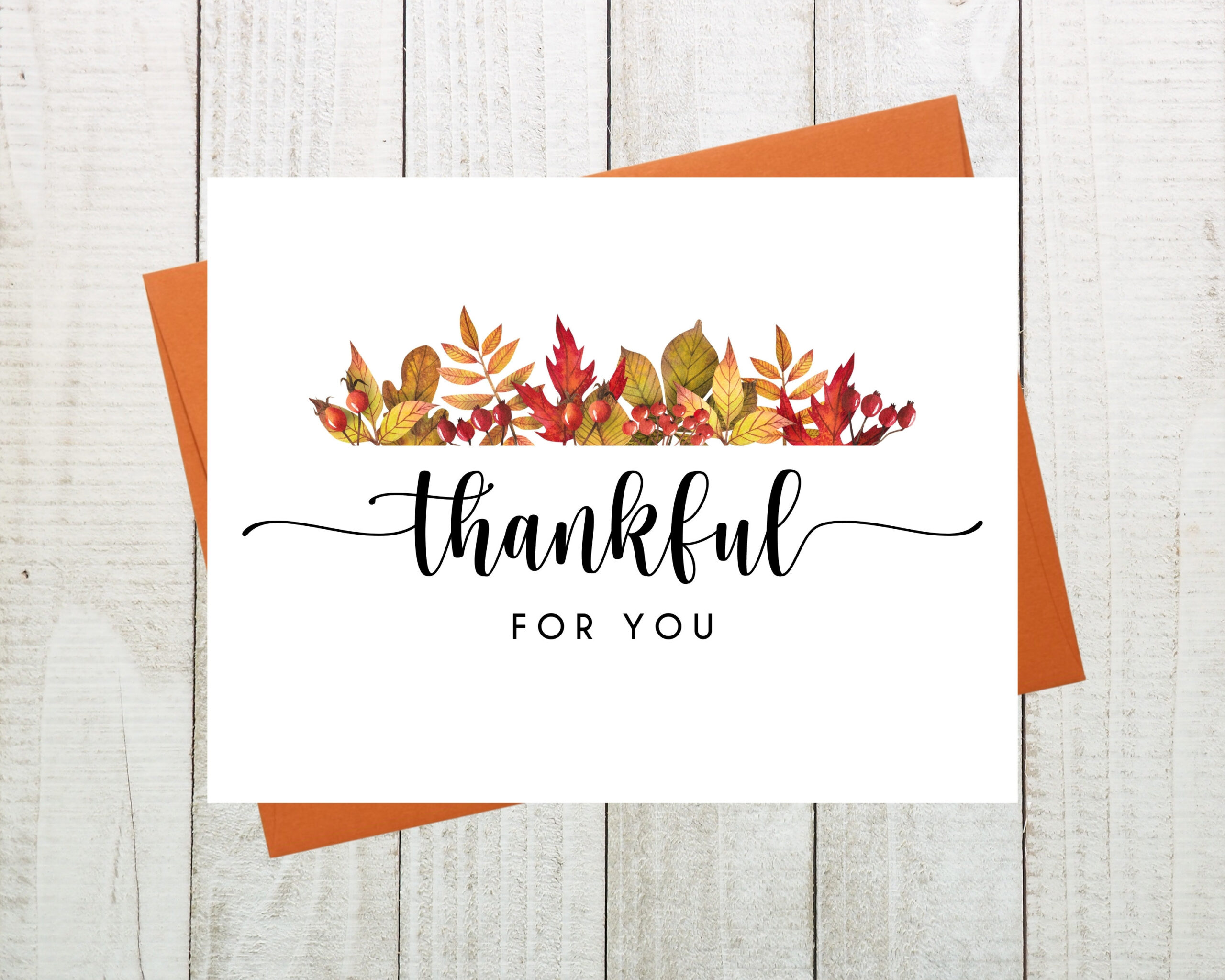 Thankful For You Greeting Card, Thanksgiving Card, Fall Thank You pertaining to Thank You Thanksgiving Cards