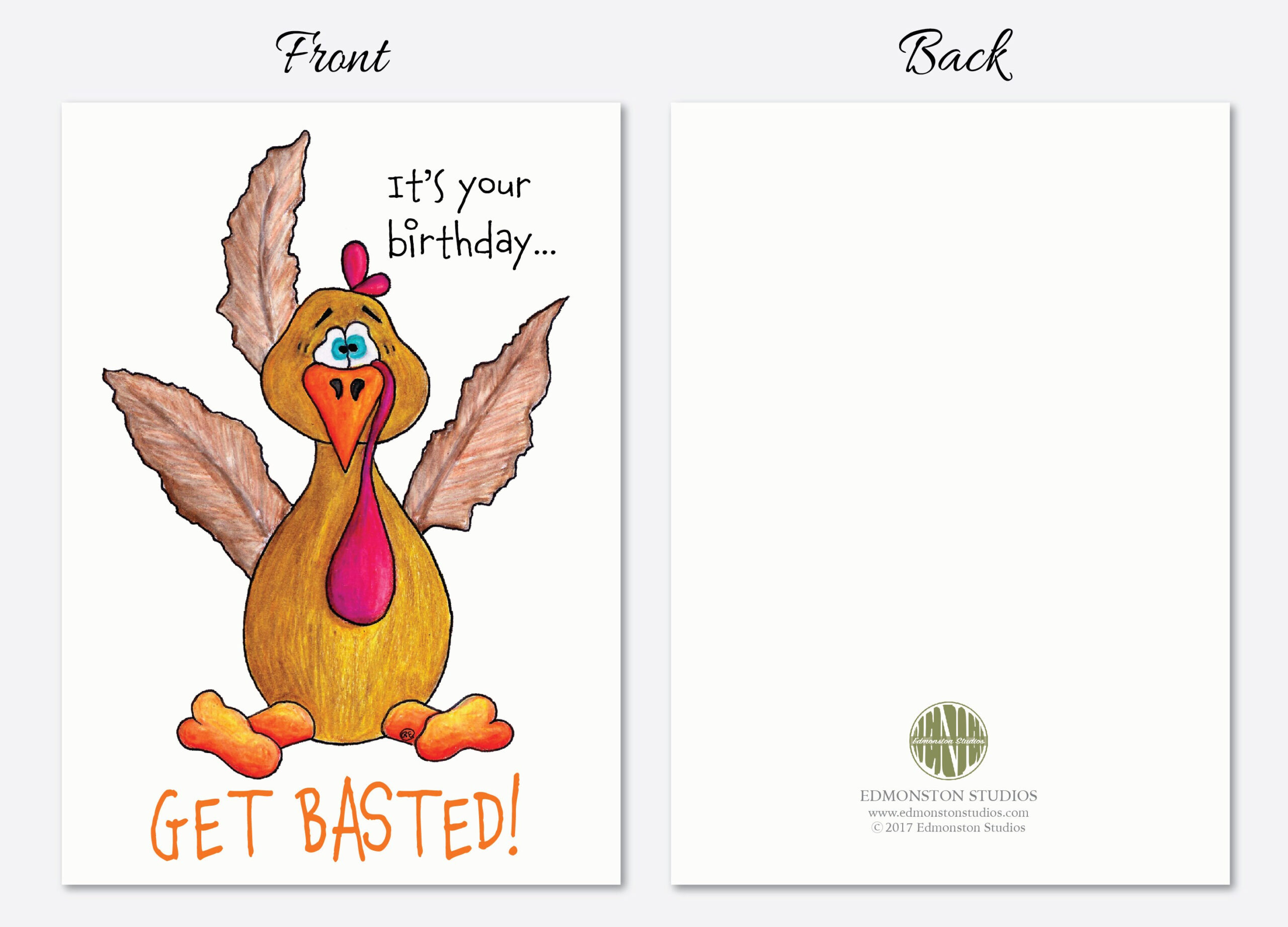 Thanksgiving Birthday Card, Turkey, Funny Greeting Card, Cute for Thanksgiving Birthday Cards