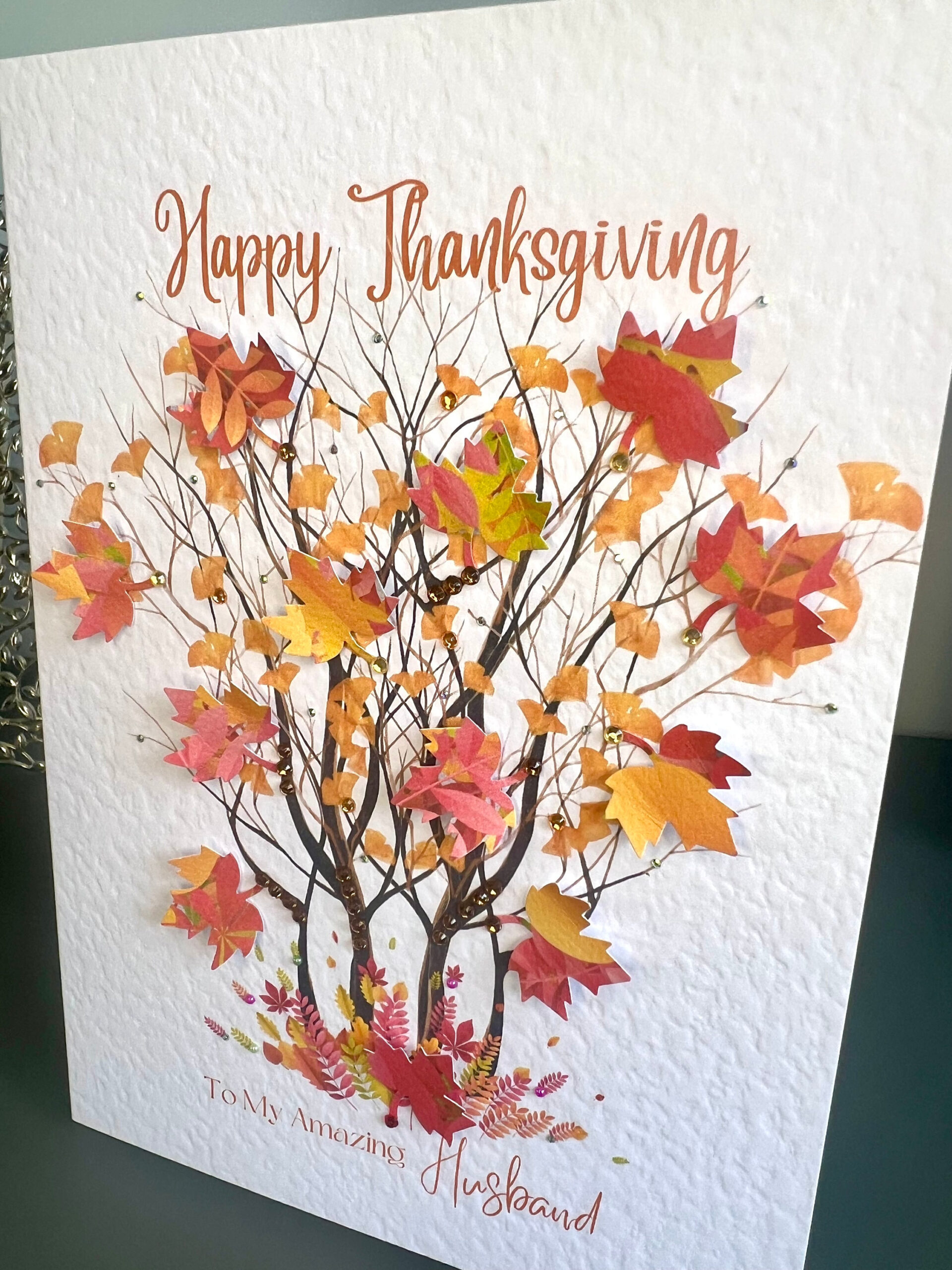 Thanksgiving Card For Husband With Verse Inside, Husband Happy for Thanksgiving Cards to Husband