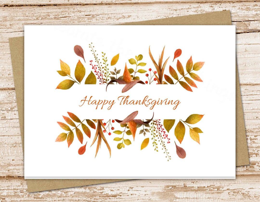 Thanksgiving Card Set . Autumn Leaves . Greeting Cards . Watercolor . Happy Thanksgiving . Blank Cards . Folded Stationery - Etsy.de regarding Photo Cards Thanksgiving