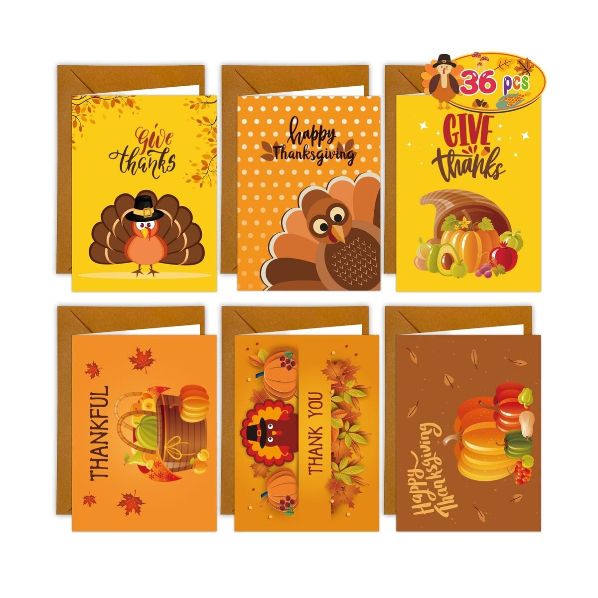 Thanksgiving Cards 36Pcs Bulk Thanksgiving Cards Thanksgiving in Thanksgiving Cards in Bulk