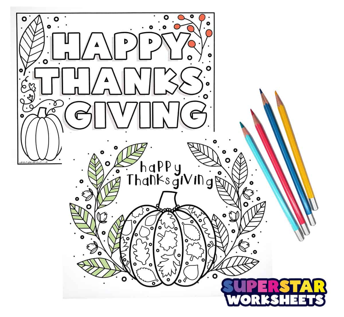 Thanksgiving Coloring Pages - Superstar Worksheets throughout Thanksgiving Day Cards To Color