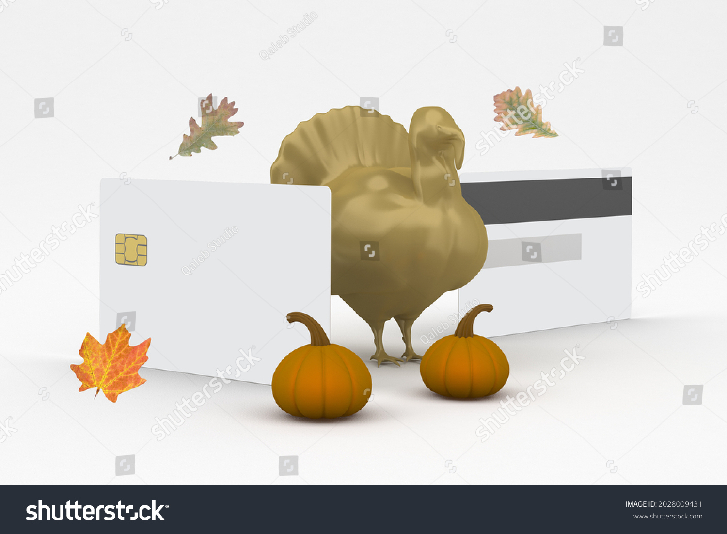 Thanksgiving Credit Card White Background 3D Stock Illustration intended for Credit Cards Offers Thanksgiving