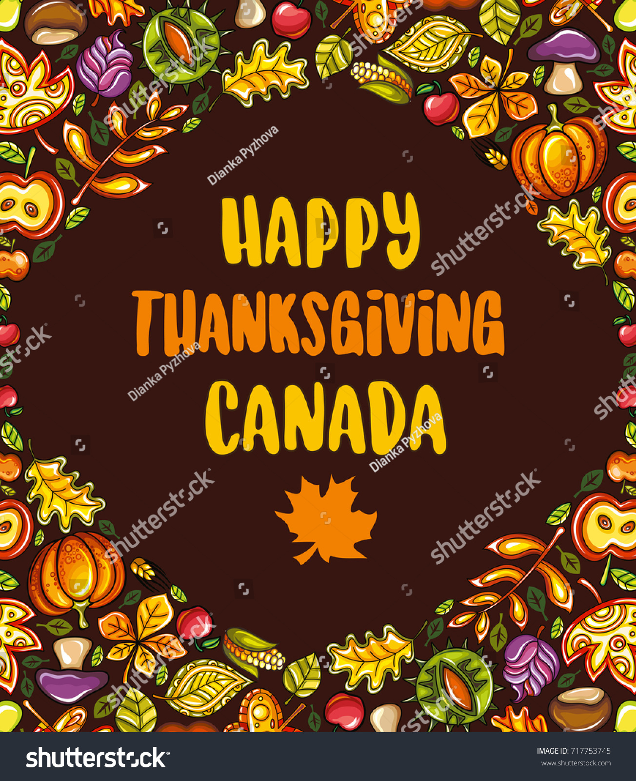 Thanksgiving Day Celebration Card Happy Thanksgiving Stock Vector throughout Canadian Thanksgiving Cards