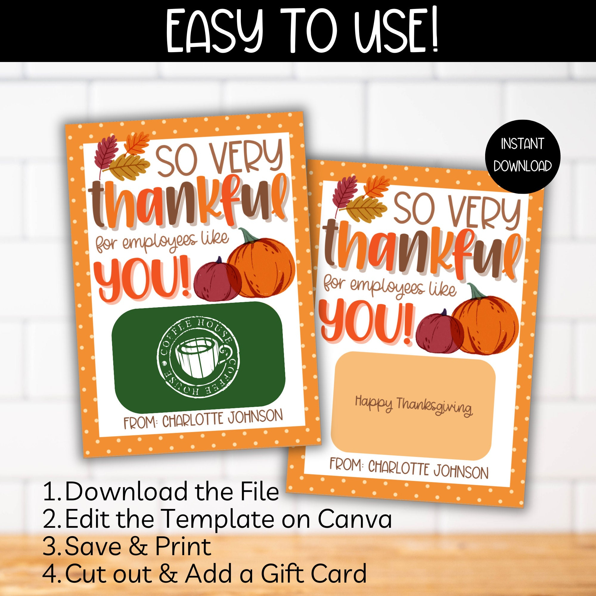 Thanksgiving Employee Appreciation Gift Card Holder, Thanks Giving for Thanksgiving Gift Cards For Employees