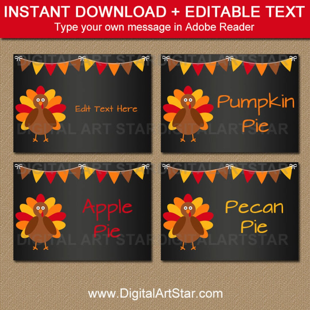 Thanksgiving Food Labels Editable Thanksgiving Buffet Cards with Thanksgiving Food Place Cards