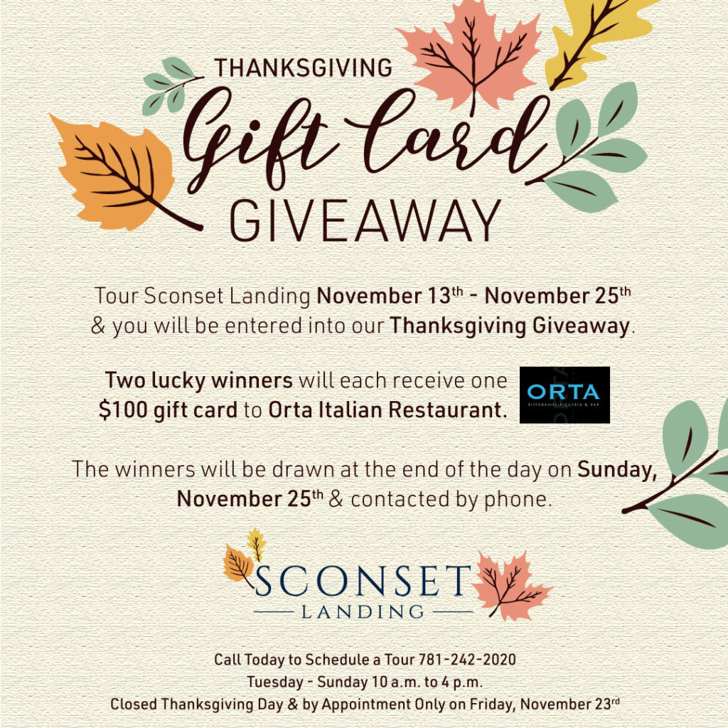 Thanksgiving Gift Card Giveaway – Sconset Landing pertaining to Thanksgiving Gift Cards Giveaway