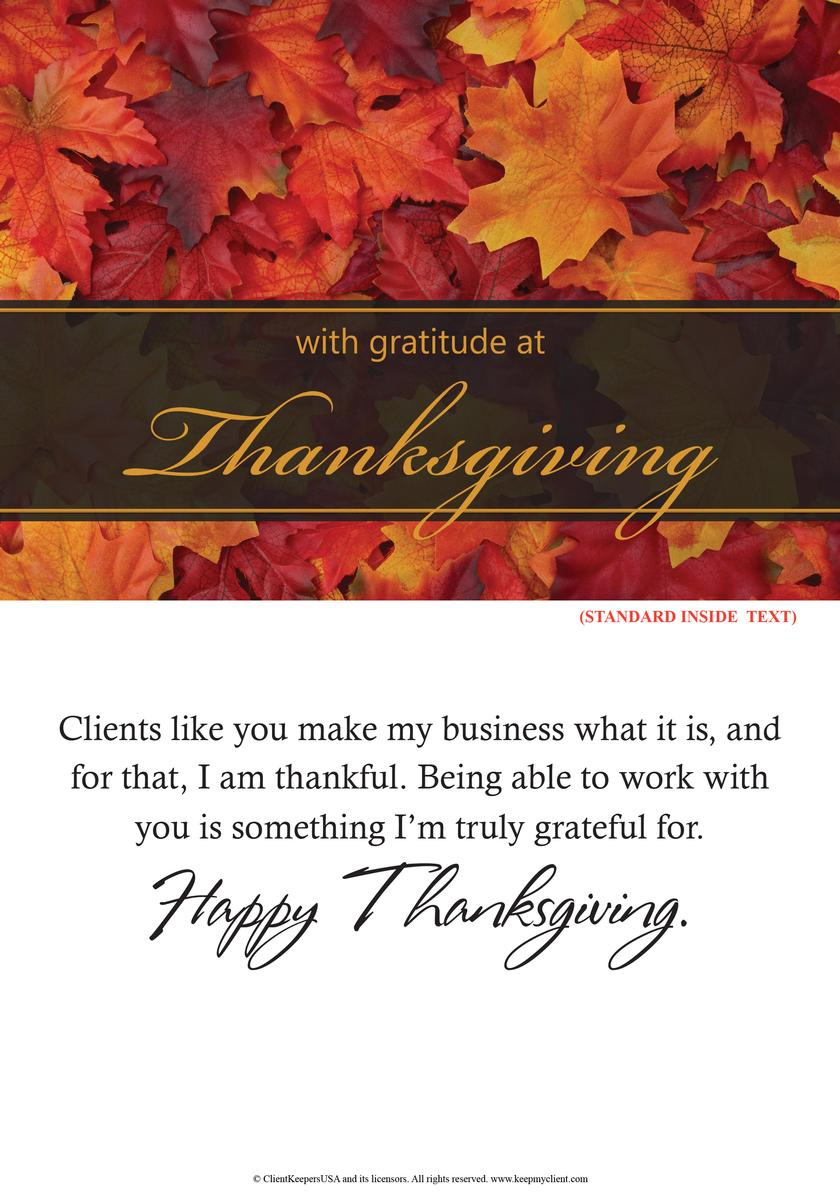 Thanksgiving Greeting Cards intended for Client Thanksgiving Cards