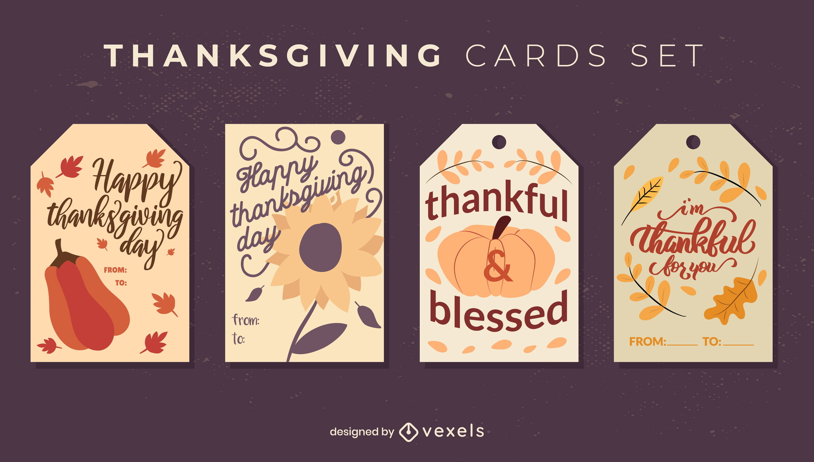 Thanksgiving-Kartenset - Vektor Download throughout Thanksgiving Gift Cards Free