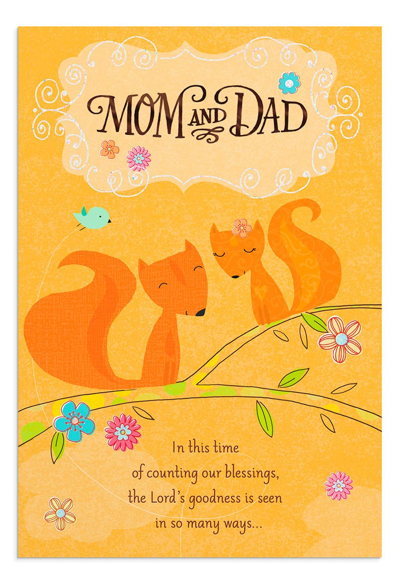 Thanksgiving - Mom And Dad - 1 Premium Card inside Happy Thanksgiving Family Cards