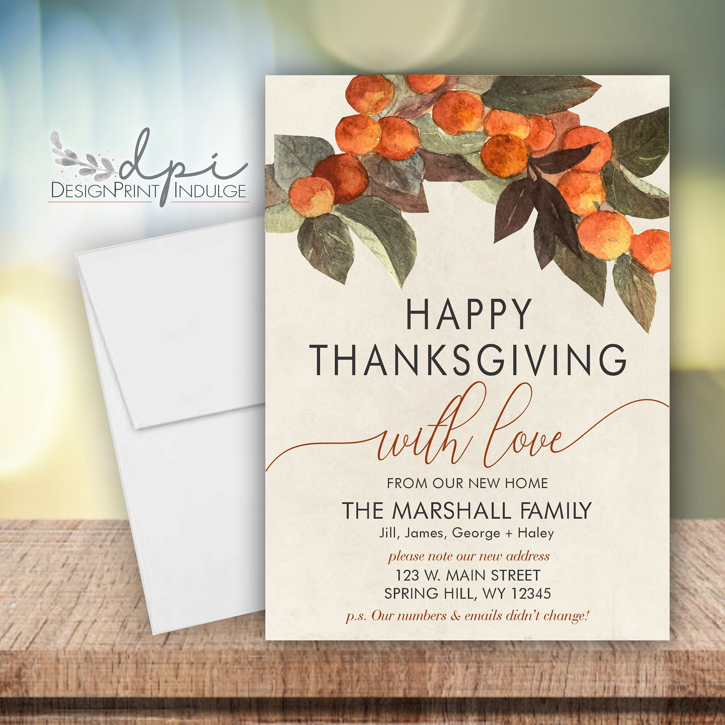 Thanksgiving Moving Card, Happy Thanksgiving From Our New Home within 123 Thanksgiving Cards