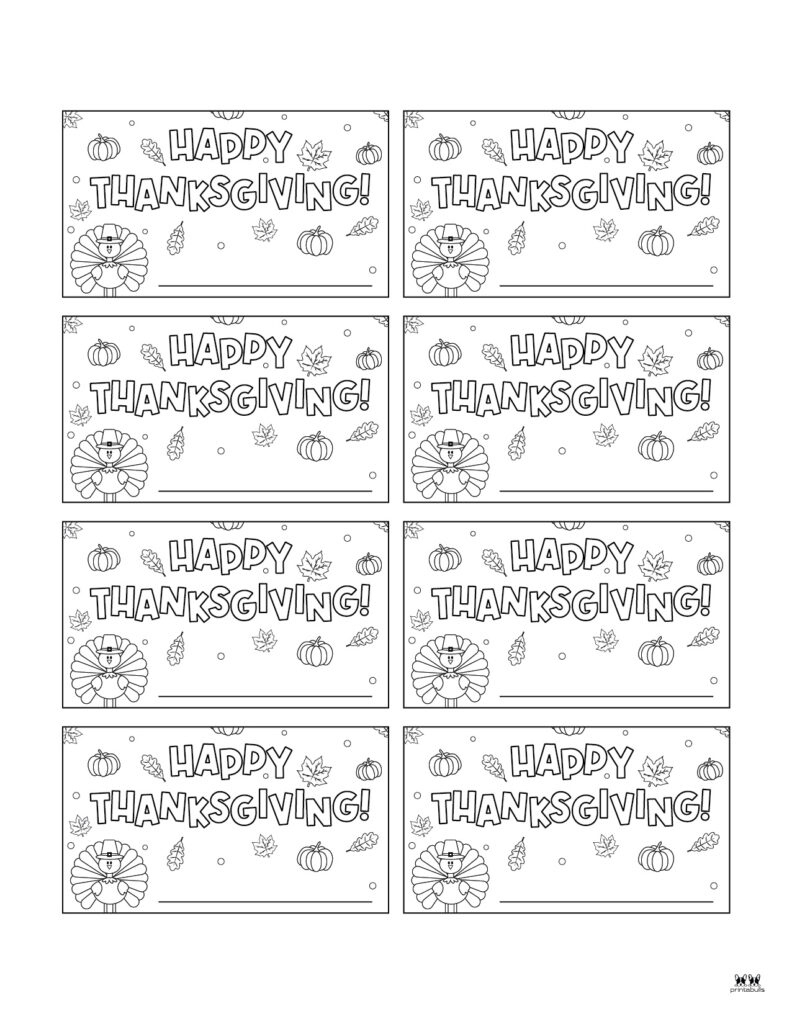 Thanksgiving Place Cards - 15 Free Printable Sets | Printabulls regarding Free Printable Thanksgiving Place Cards to Color