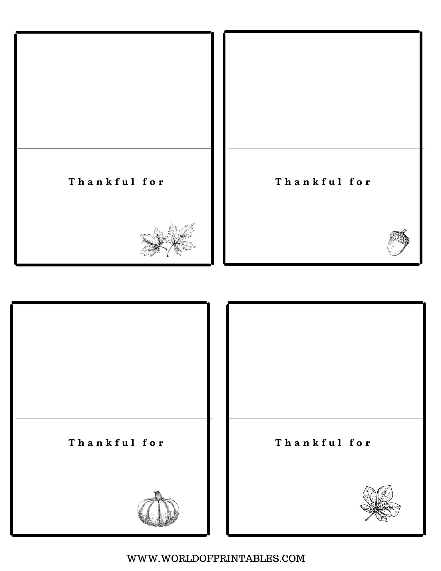 Thanksgiving Place Cards | Free Printables - Just Customize &amp;amp; Print! for Free Thanksgiving Place Cards