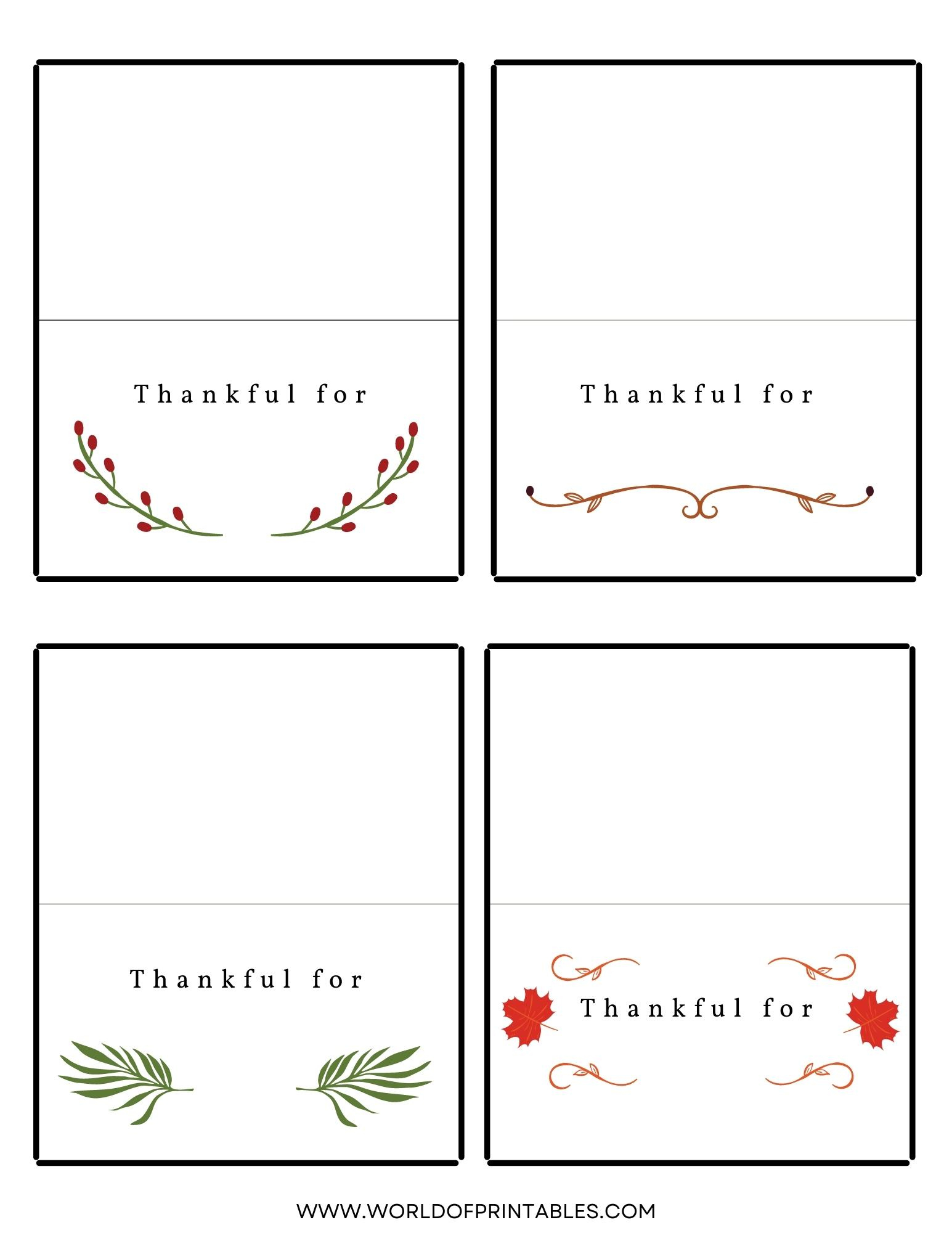 Thanksgiving Place Cards | Free Printables - Just Customize &amp;amp; Print! in Free Thanksgiving Name Cards Printables