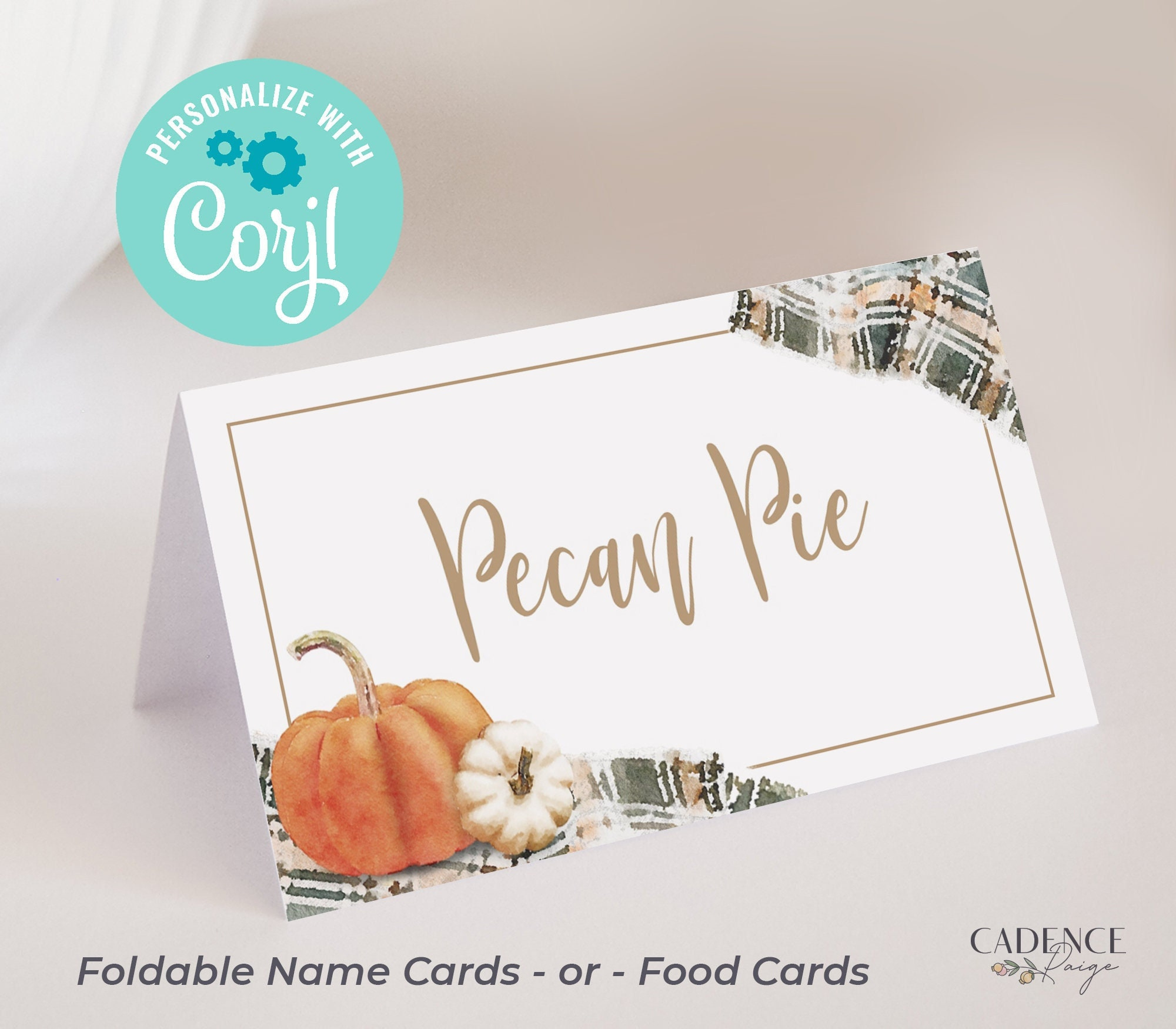 Thanksgiving Place Cards, Thanksgiving Food Signs, Customizable inside Thanksgiving Edible Place Cards