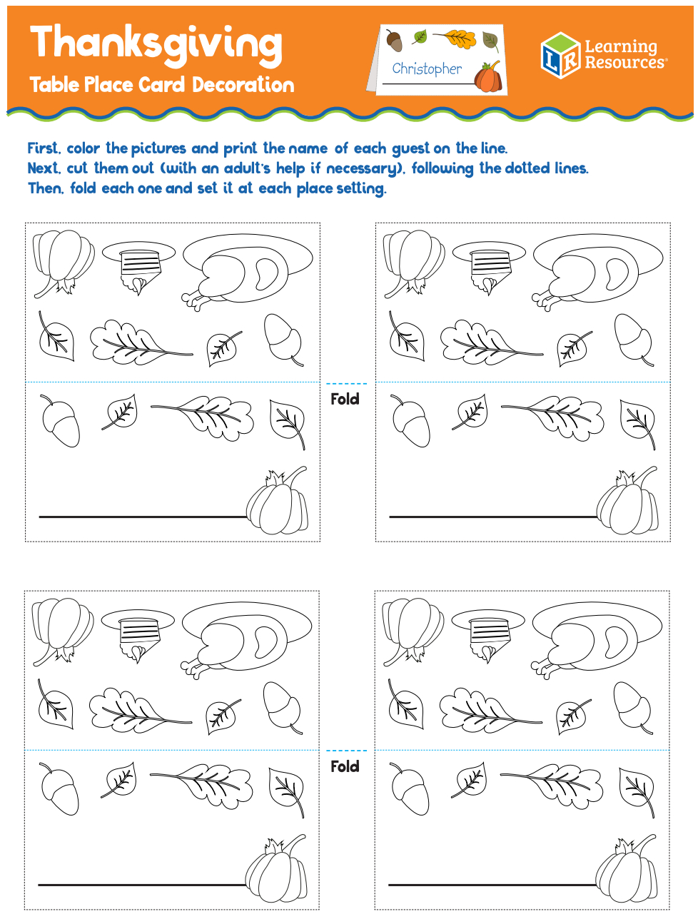 Thanksgiving Printable: Make A Table Place Card Decoration regarding Thanksgiving Dinner Place Cards Printable