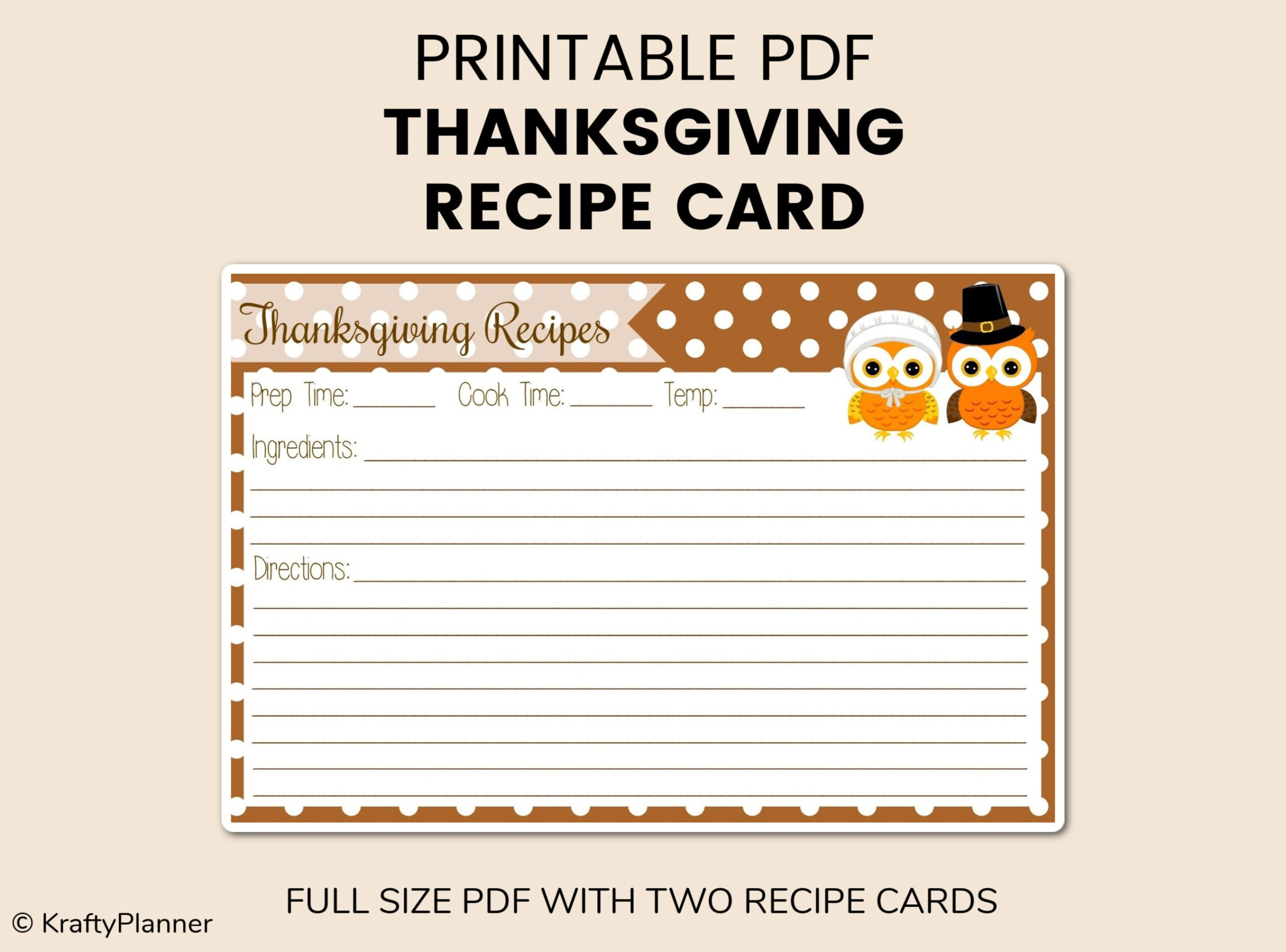 Thanksgiving Recipe Card Printable For All Of Your Holiday Menu within Thanksgiving Recipe Cards