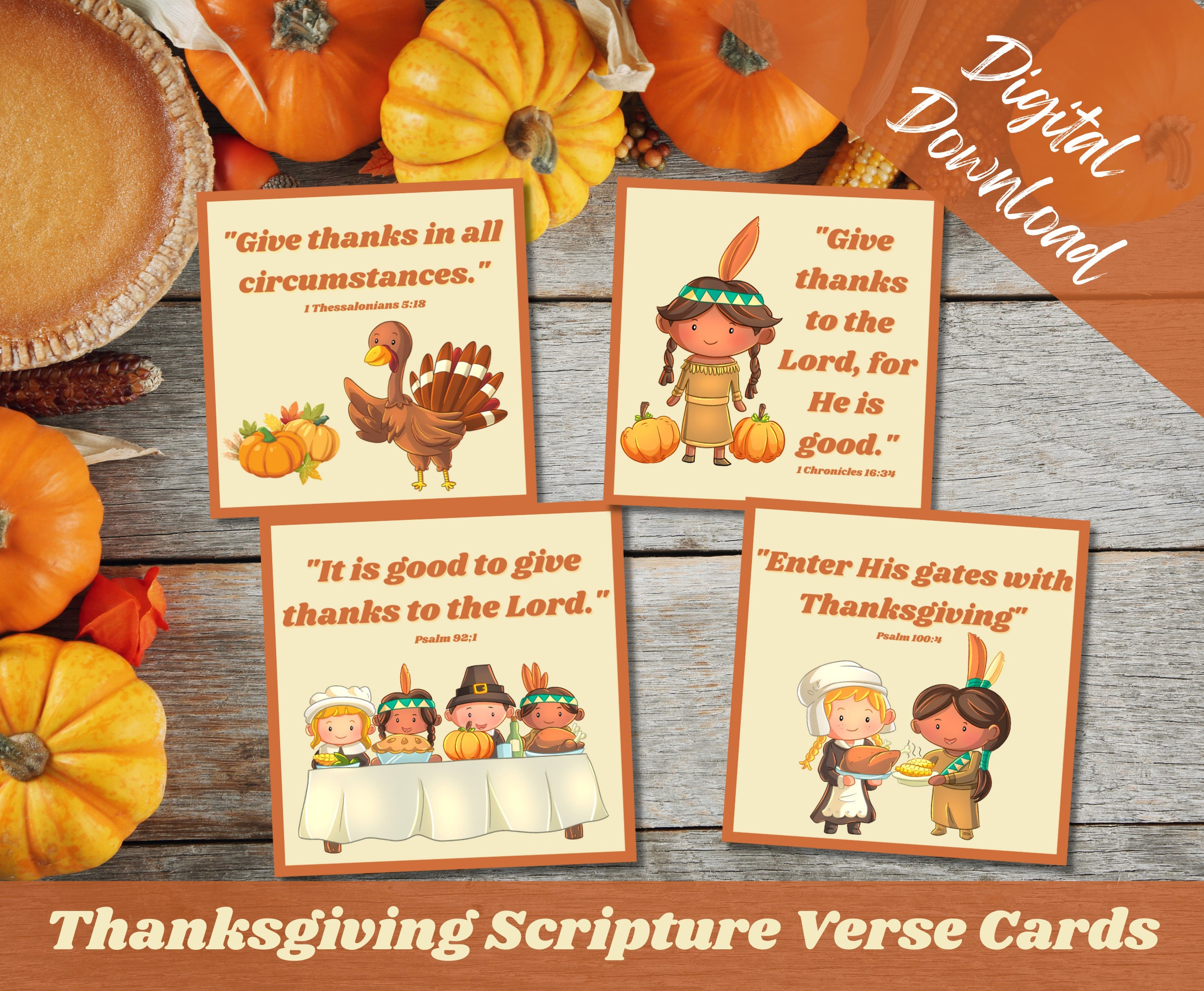 Thanksgiving Scripture Verse Cards, Printable First Thanksgiving for Bible Verses For Thanksgiving Cards