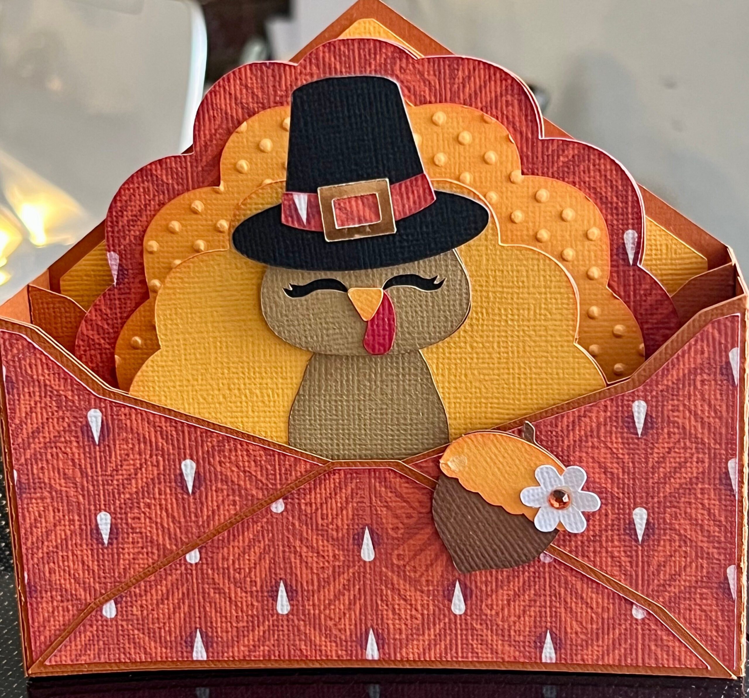 Thanksgiving Turkey Envelope Box Card - Etsy for Thanksgiving Box Cards