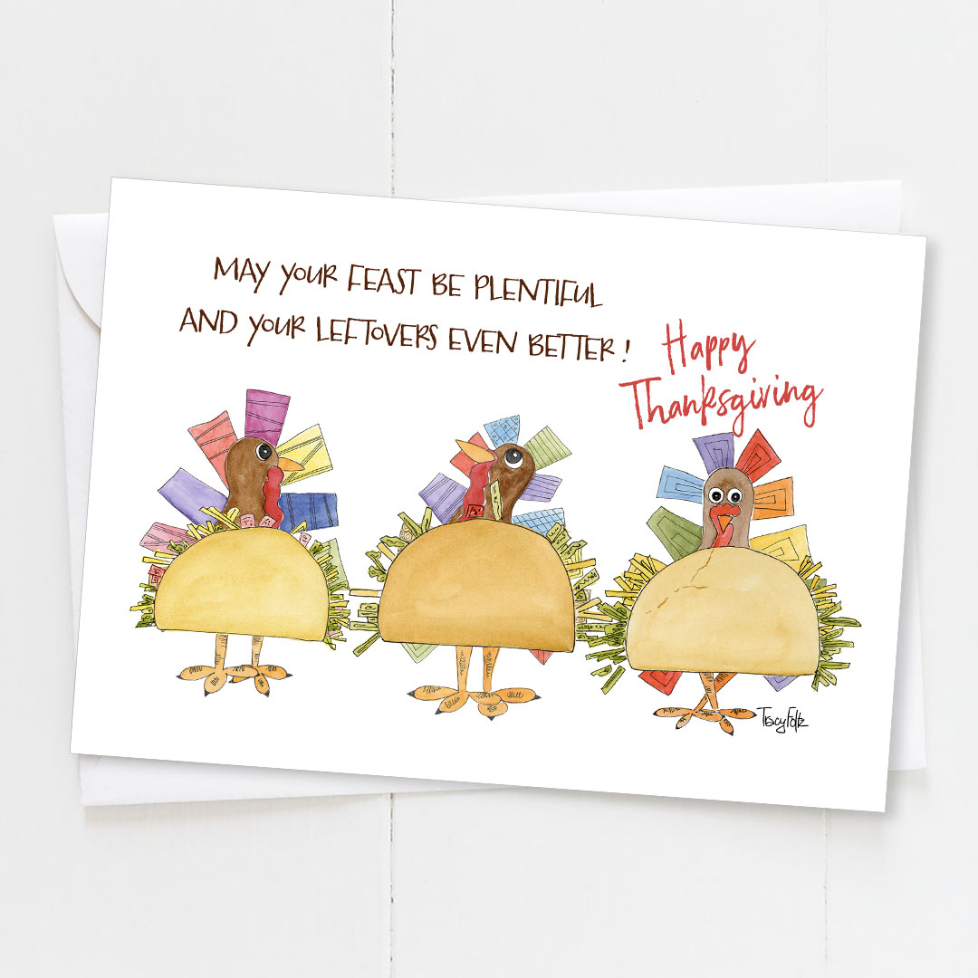 Thanksgiving Turkey Tacos | Thanksgiving Card - Zinnia Sky Studio in Happy Thanksgiving Funny Cards