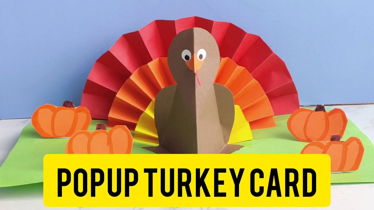 Turkey Pop Up Card| Thanksgiving Craft | Easy Crafts For Kids | Diy Pop-Up Card | Artsycraftsymom in Craft Thanksgiving Cards