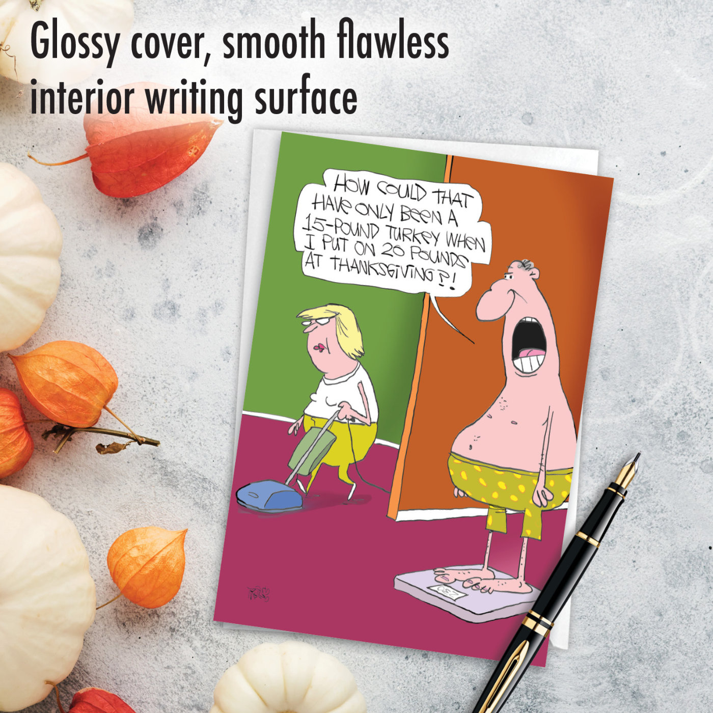 Turkey Weight: Funny Thanksgiving Paper Card for Naughty Thanksgiving Cards