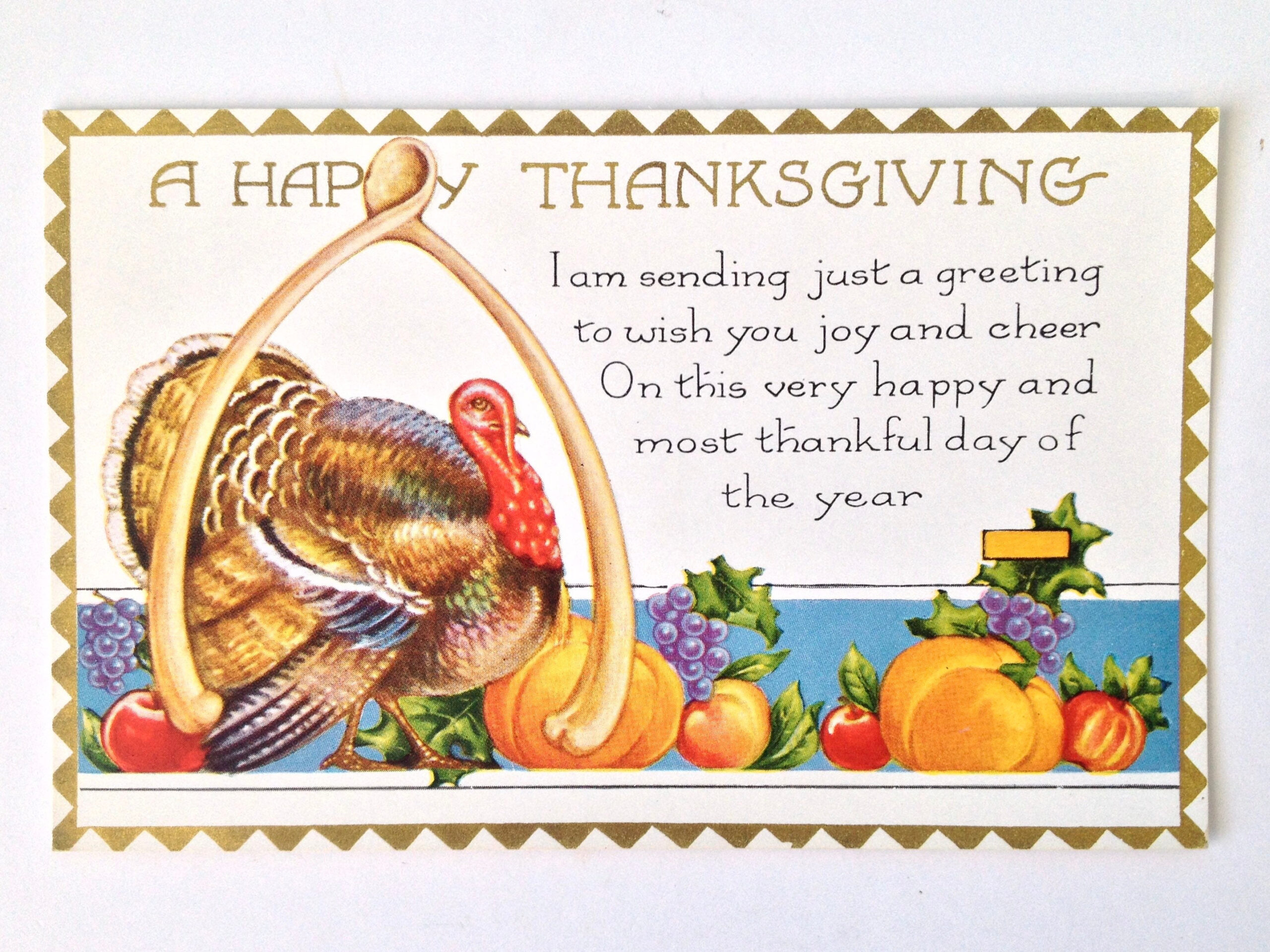 Vintage Embossed Thanksgiving Postcard - Etsy inside Thanksgiving Post Cards