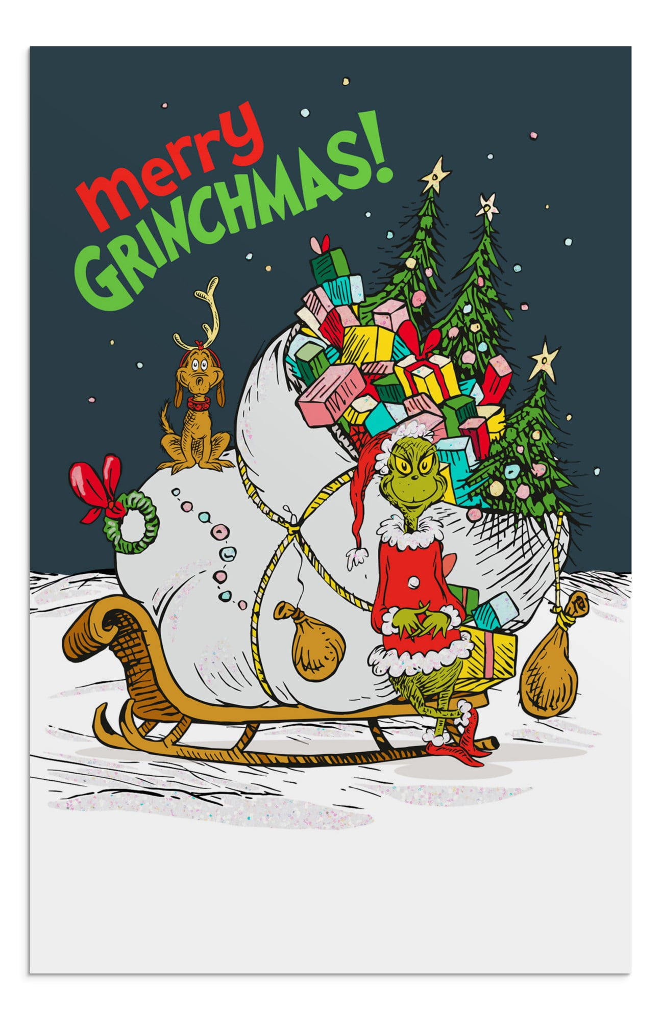 2024- Christmas Greeting Cards, Dr Suess Grinch Sledhallmark in Boxed Christmas Cards 2024