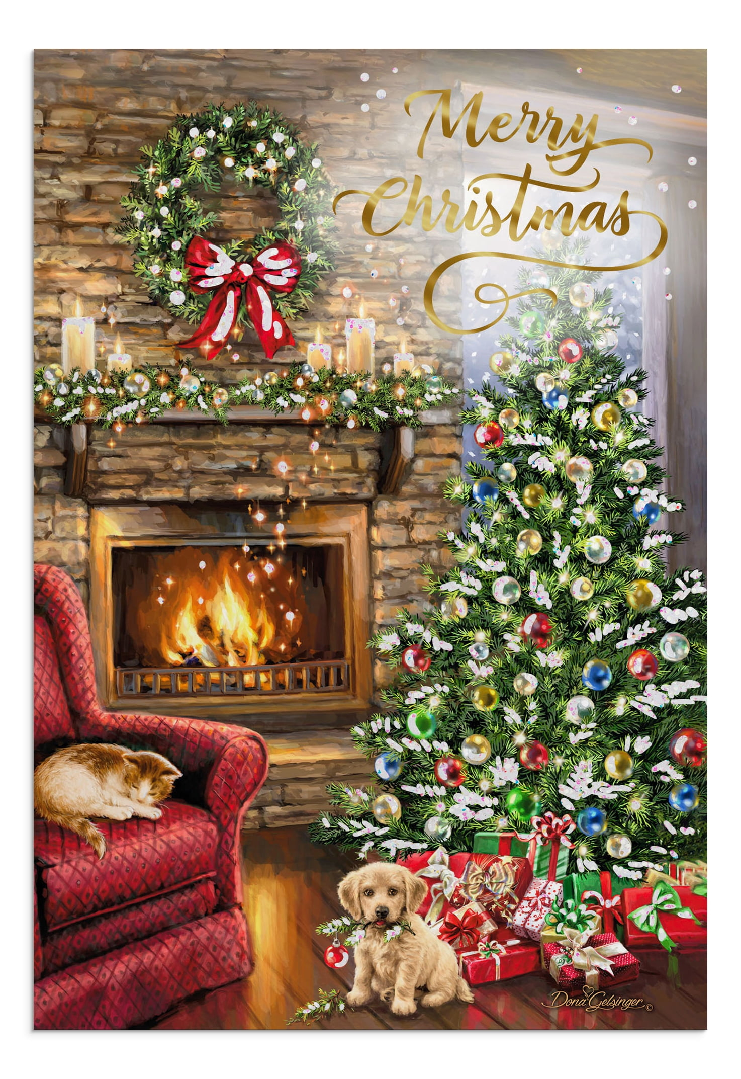 2024-Dayspring 18 Inspirational Christmas Greeting Cards In A Box, Fireplace With Tree Image within Boxed Christmas Cards 2024