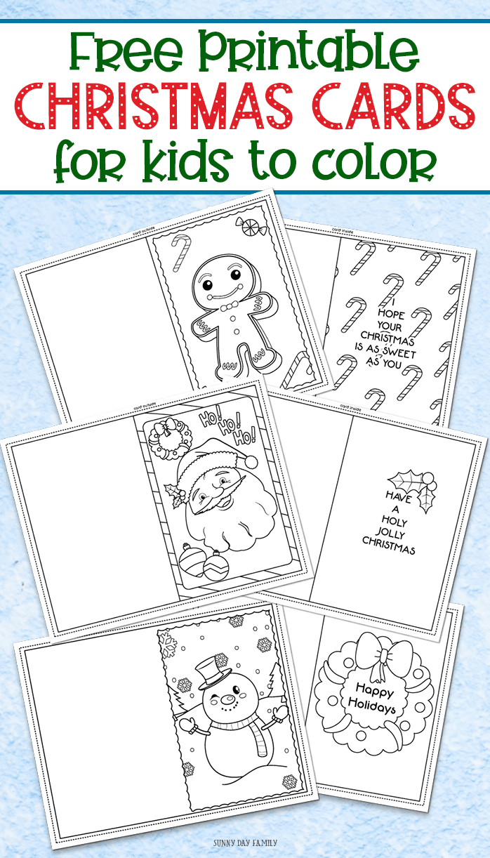 3 Free Printable Christmas Cards For Kids To Color | Sunny Day Family in Printable Christmas Cards For Free