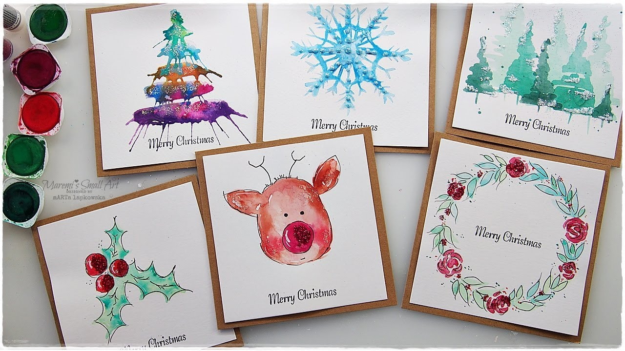 6 New Watercolor Christmas Card Ideas For Beginners ♡ Maremi&amp;#039;S Small Art ♡ regarding Christmas Cards in Watercolor