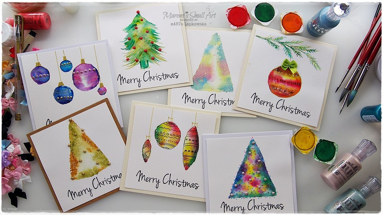 7 Watercolor Christmas Card Ideas For Beginners ♡ Maremi&amp;#039;S Small Art ♡ regarding Watercolor Christmas Cards Ideas