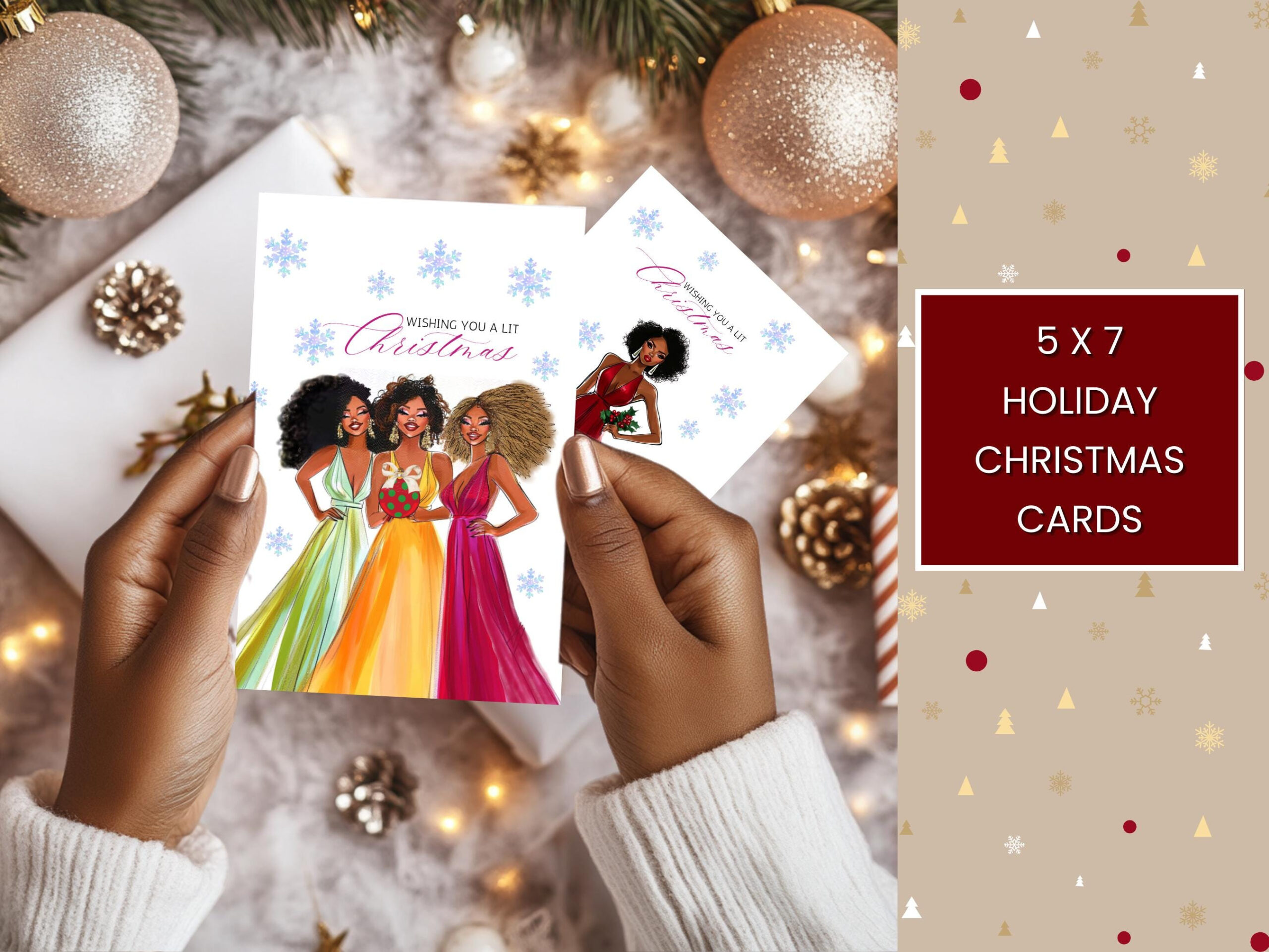 Black Girl Holiday Card Christmas Card African American Cards For regarding Afro American Christmas Cards