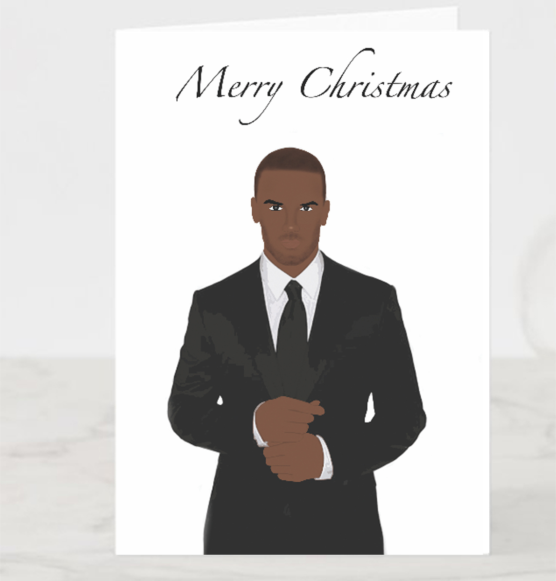 Black Man Christmas Card | African American Man Christmas Card inside Afro American Christmas Cards