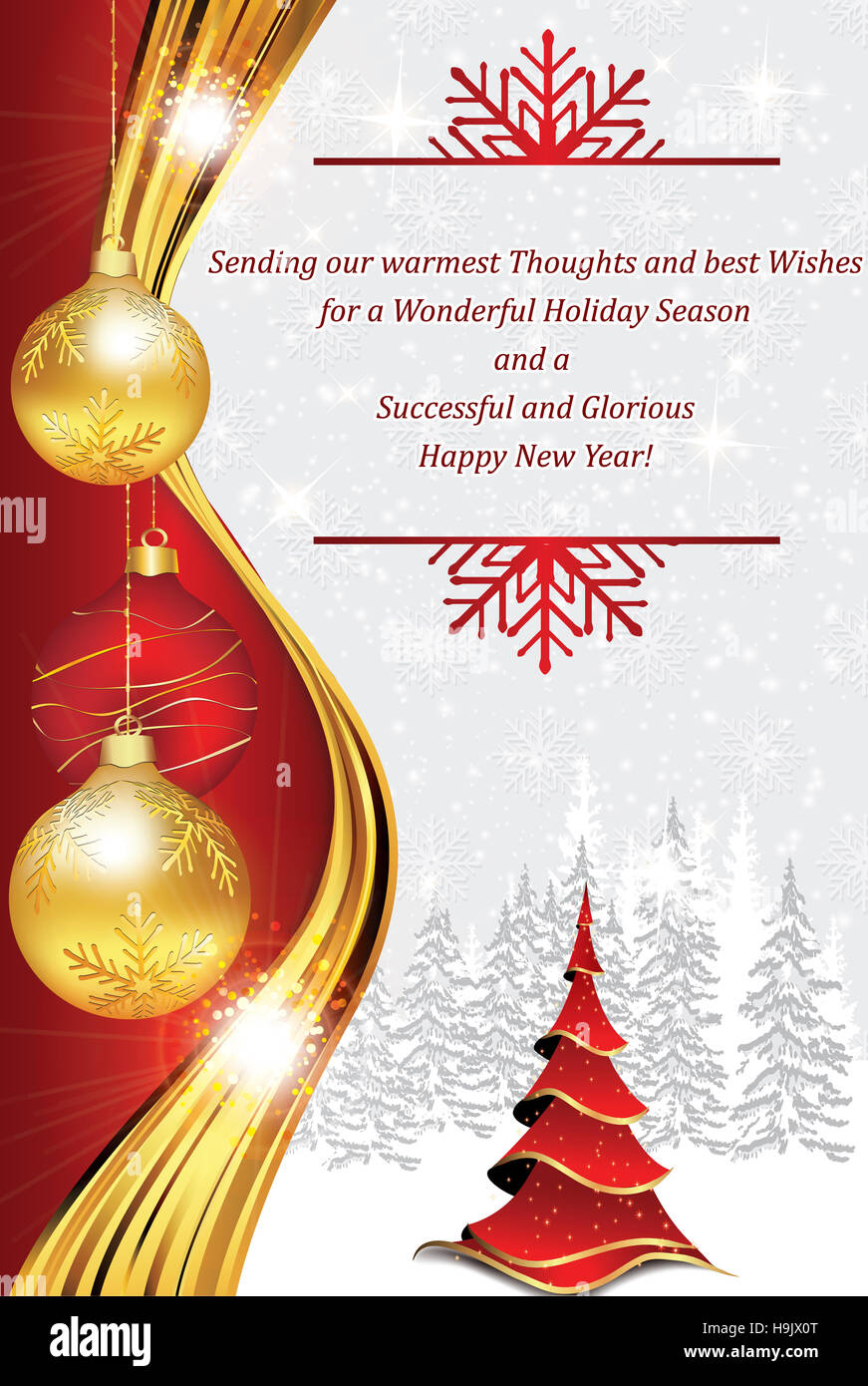 Business Greeting Card For Christmas And New Year. Contains A throughout Business Christmas Cards Messages