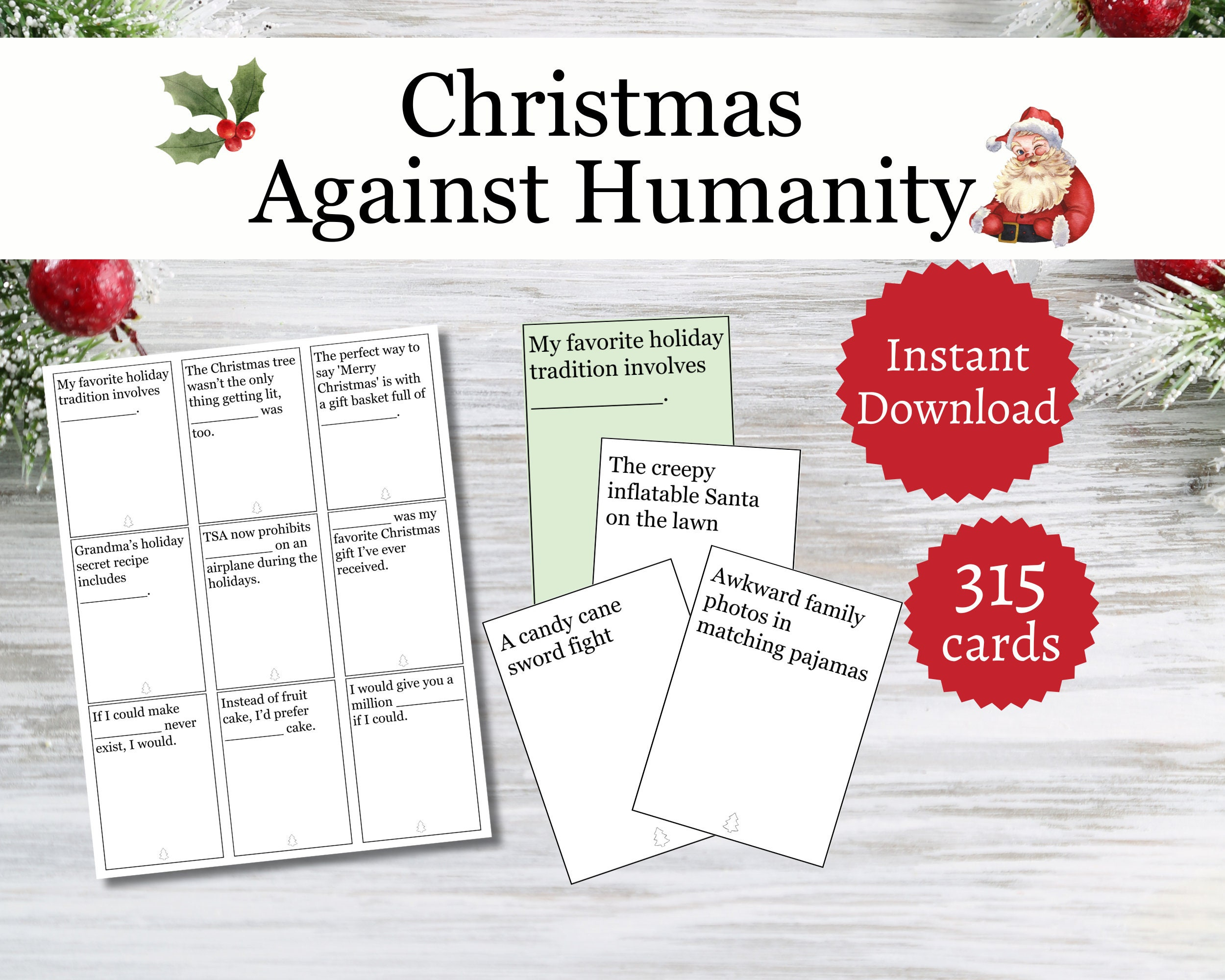 Christmas Against Humanity Card Game, Family Friendly Christmas inside Cards Against Humanity Christmas