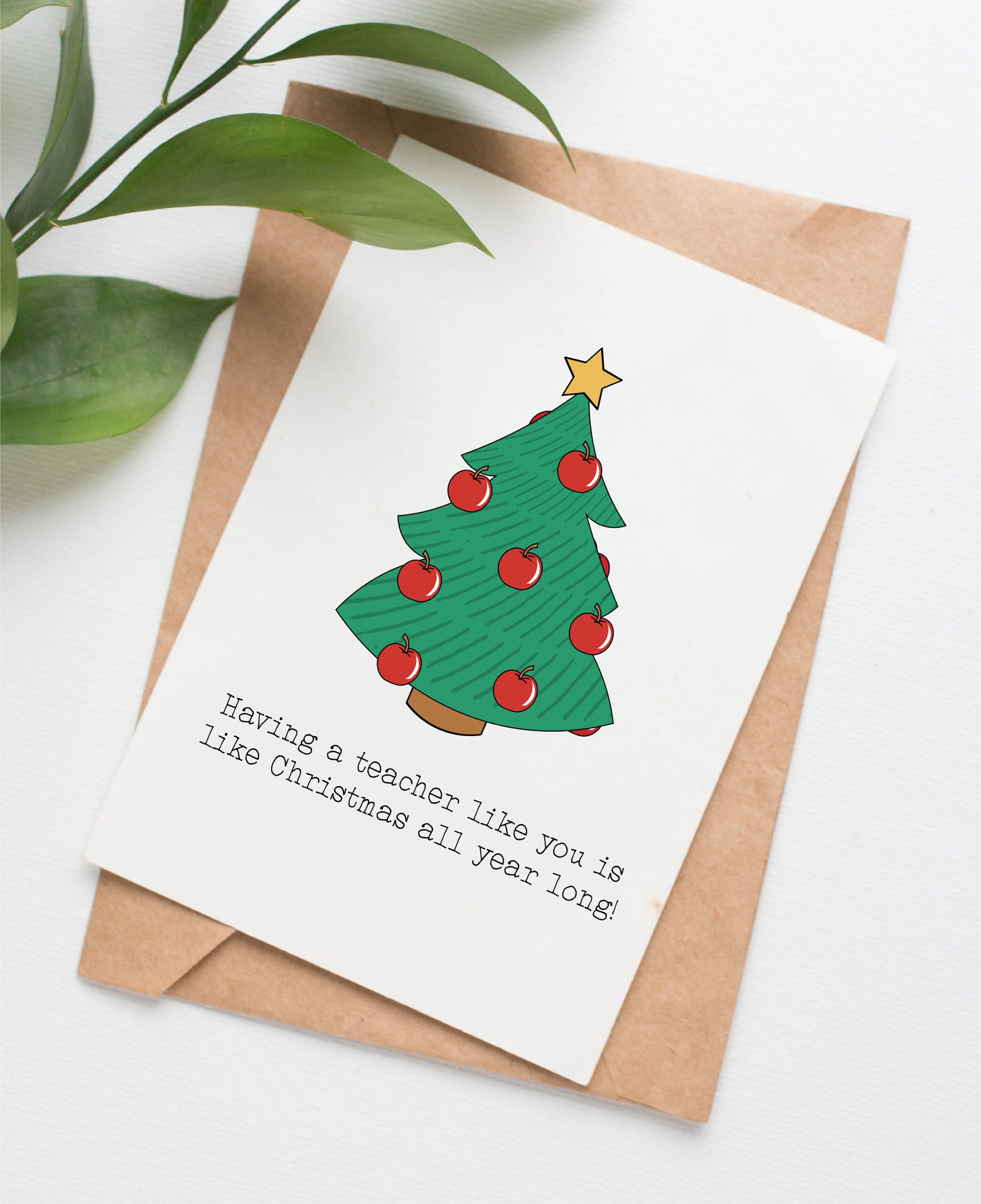 Christmas All Year Card, Holiday Card For Teacher, Christmas Gift inside Christmas Cards For Teacher