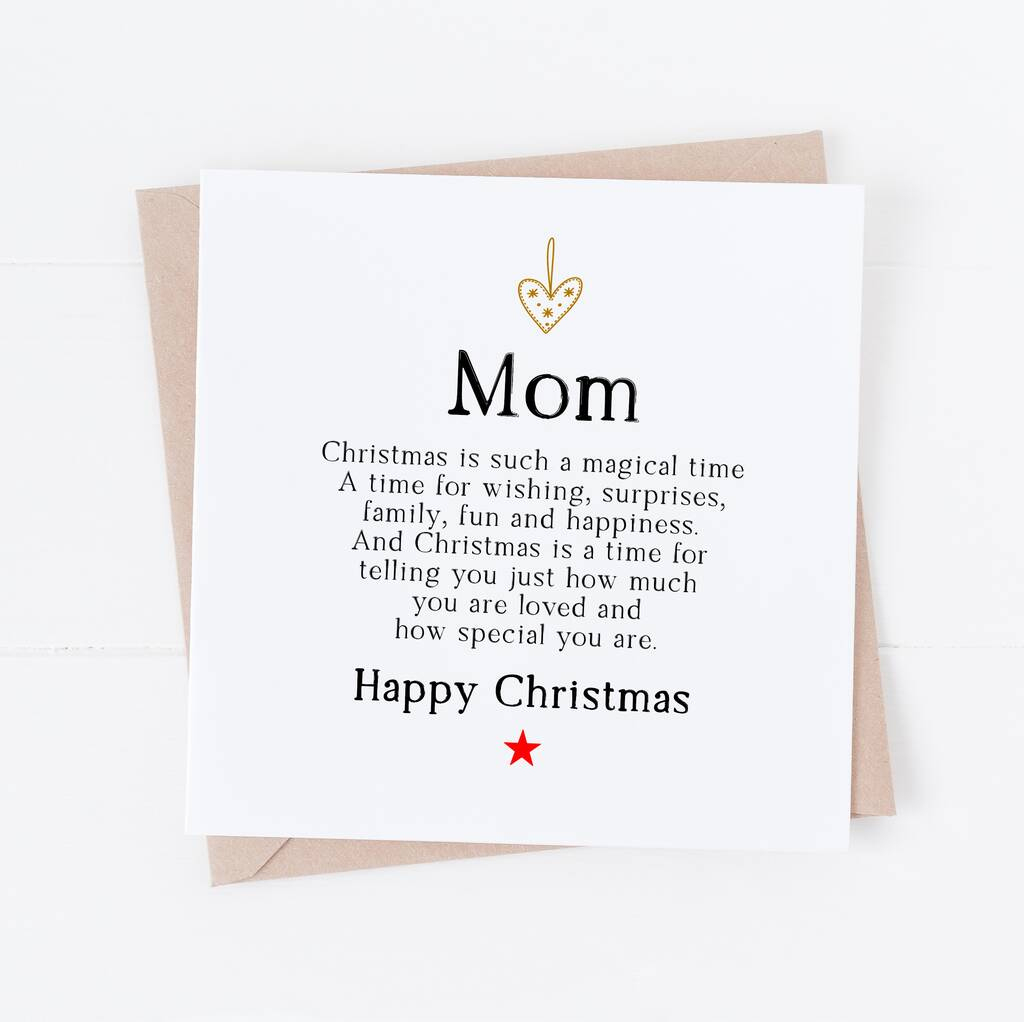 Christmas Card For Mum Or Mummyword Up Creative pertaining to Christmas Cards For Mom