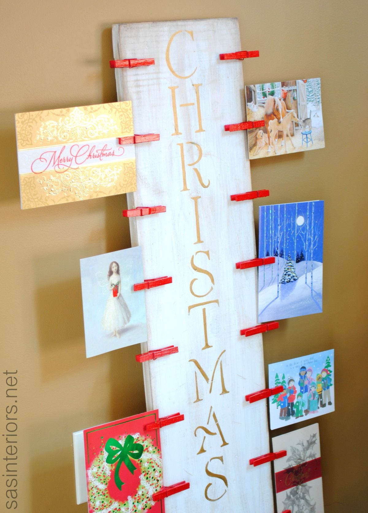 Christmas Card Holder – A Lowes Creative Idea #Lowescreator inside Christmas Cards Holder Display