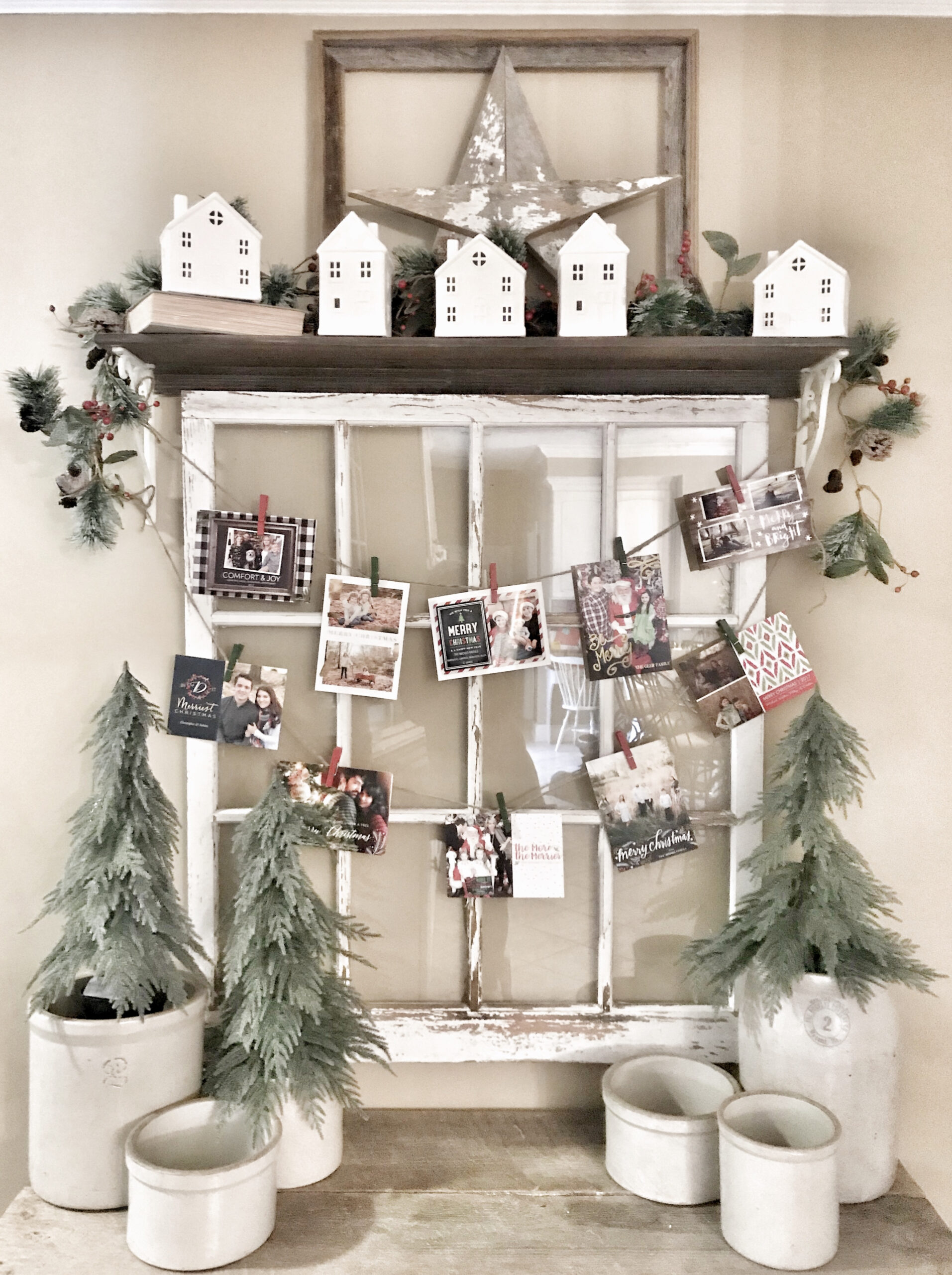 Christmas Card Holder Diy For Under $5 | Bless This Nest intended for Christmas Cards Holder Display