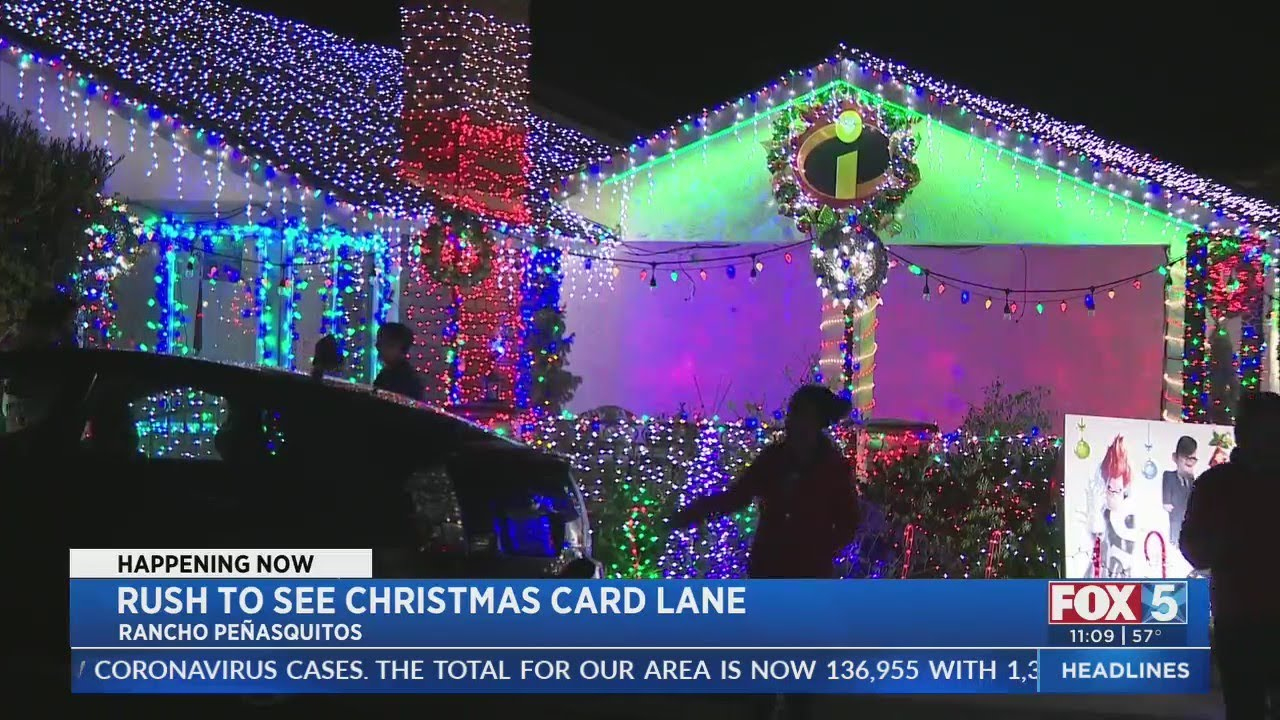 Christmas Card Lane Draws Crowds On Christmas Eve intended for Christmas Cards Lane in San Diego