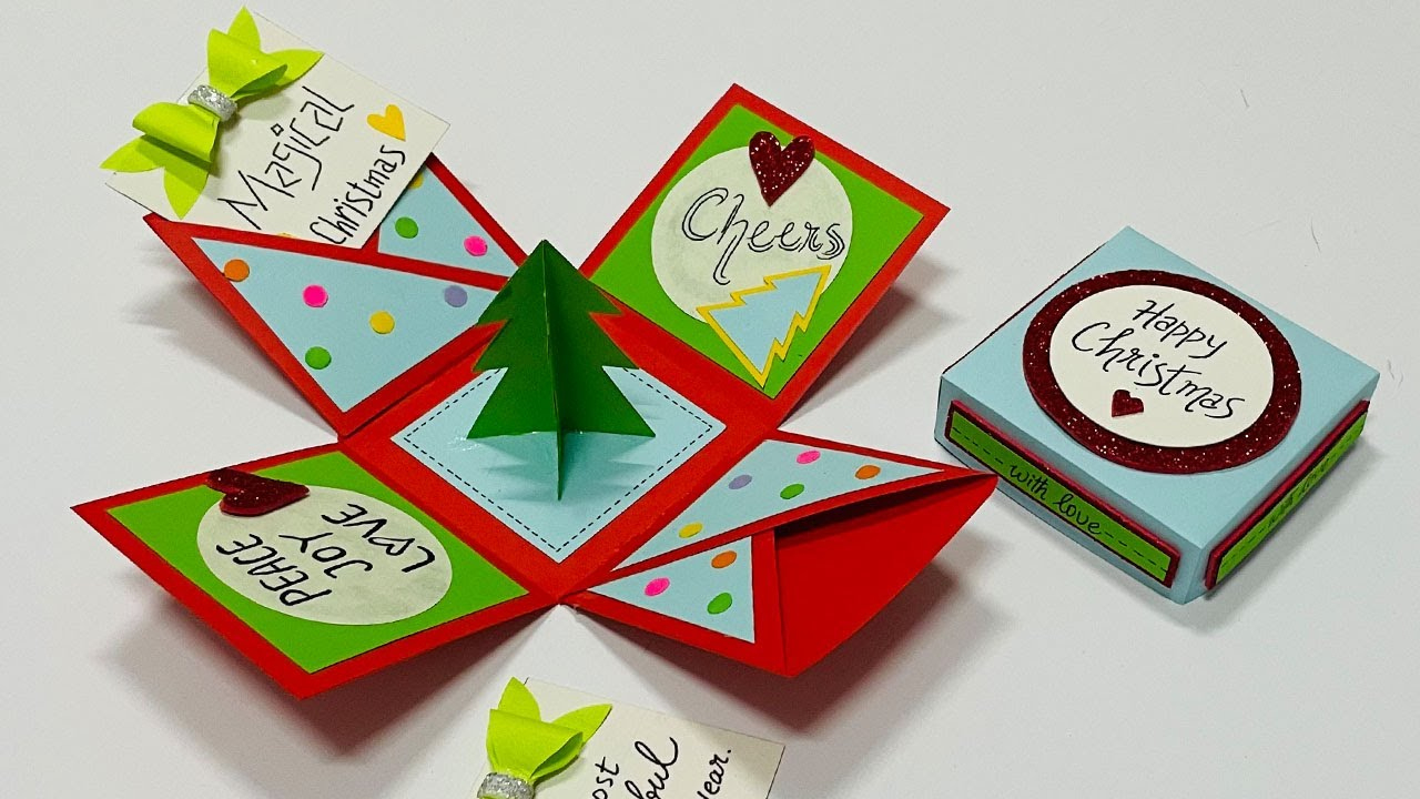 Christmas Explosion Box Making Ideas | Christmas Greeting Cards | Handmade Christmas Box Card | #357 regarding Box For Christmas Cards