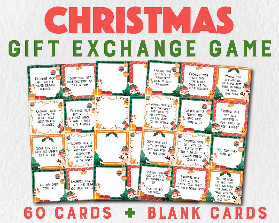 Christmas Gift Exchange Game White Elephant Gift Exchange Cards intended for Cards Games For Christmas Gifts