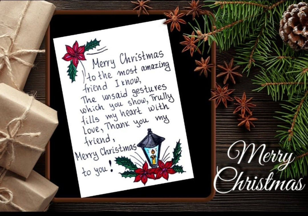 Christmas Message For Friend Card Print. Merry Christmas Wishes Friends Card Printable. Christmas Quote Card Digital Download. - Etsy within Christmas Cards Messages For Friends