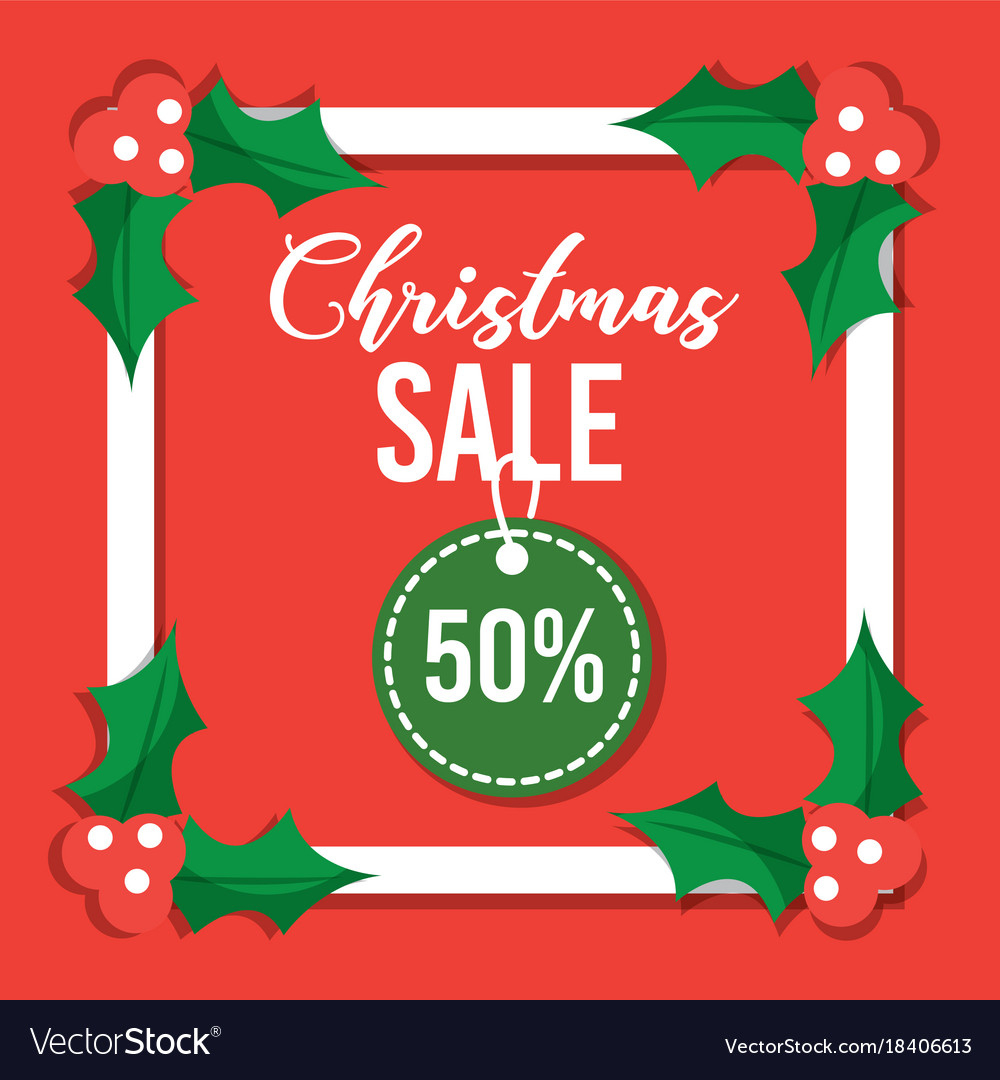 Christmas Sale Card Special Offer Discount Vector Image regarding Discount Photo Cards Christmas