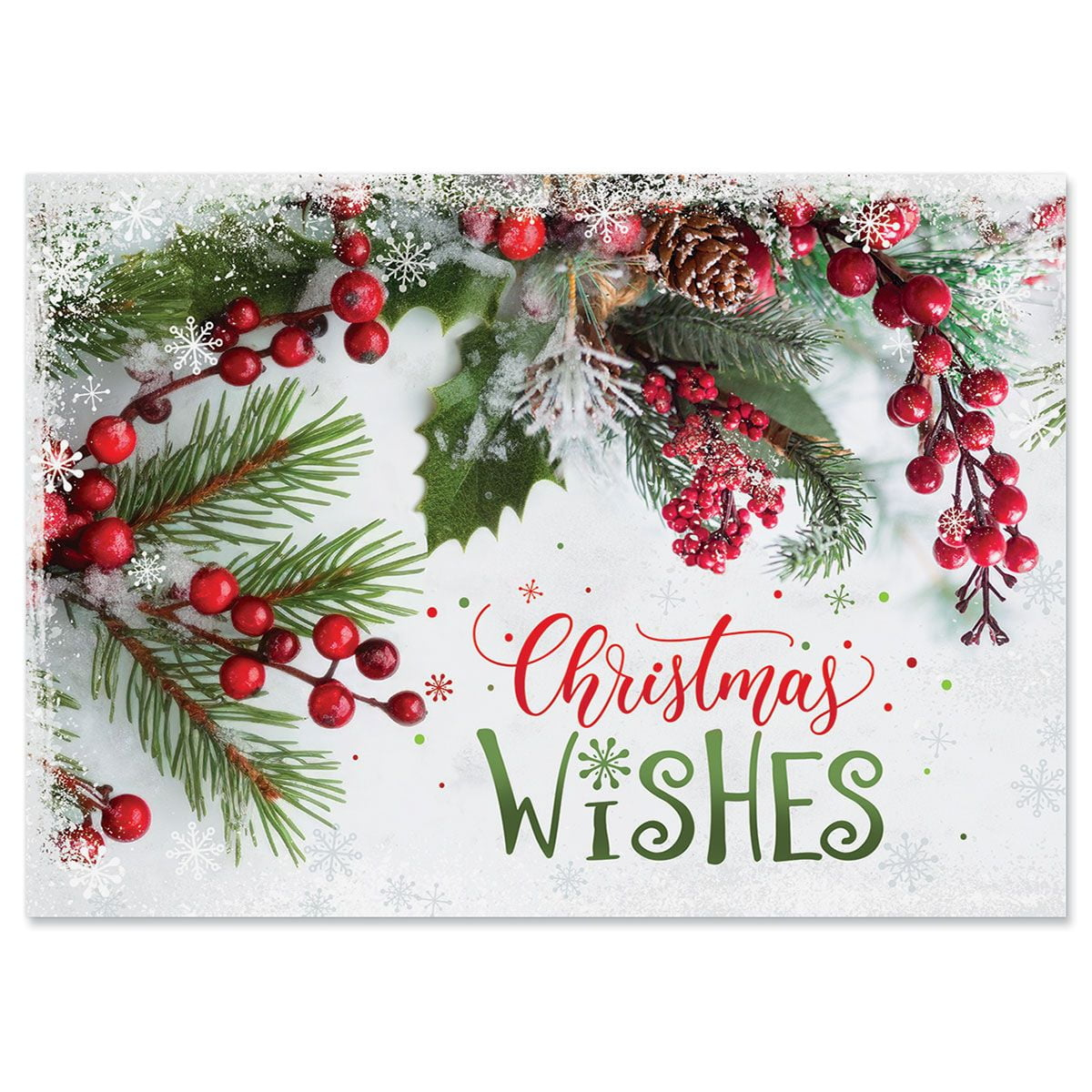 Current Berries &amp;amp; Pine Christmas Cards, Greeting Cards Set - Set Of 18 Large 5 X 7-Inch Folded Cards, Themed Religious Holiday Card Value Pack, inside Walmart Christmas Cards Photo