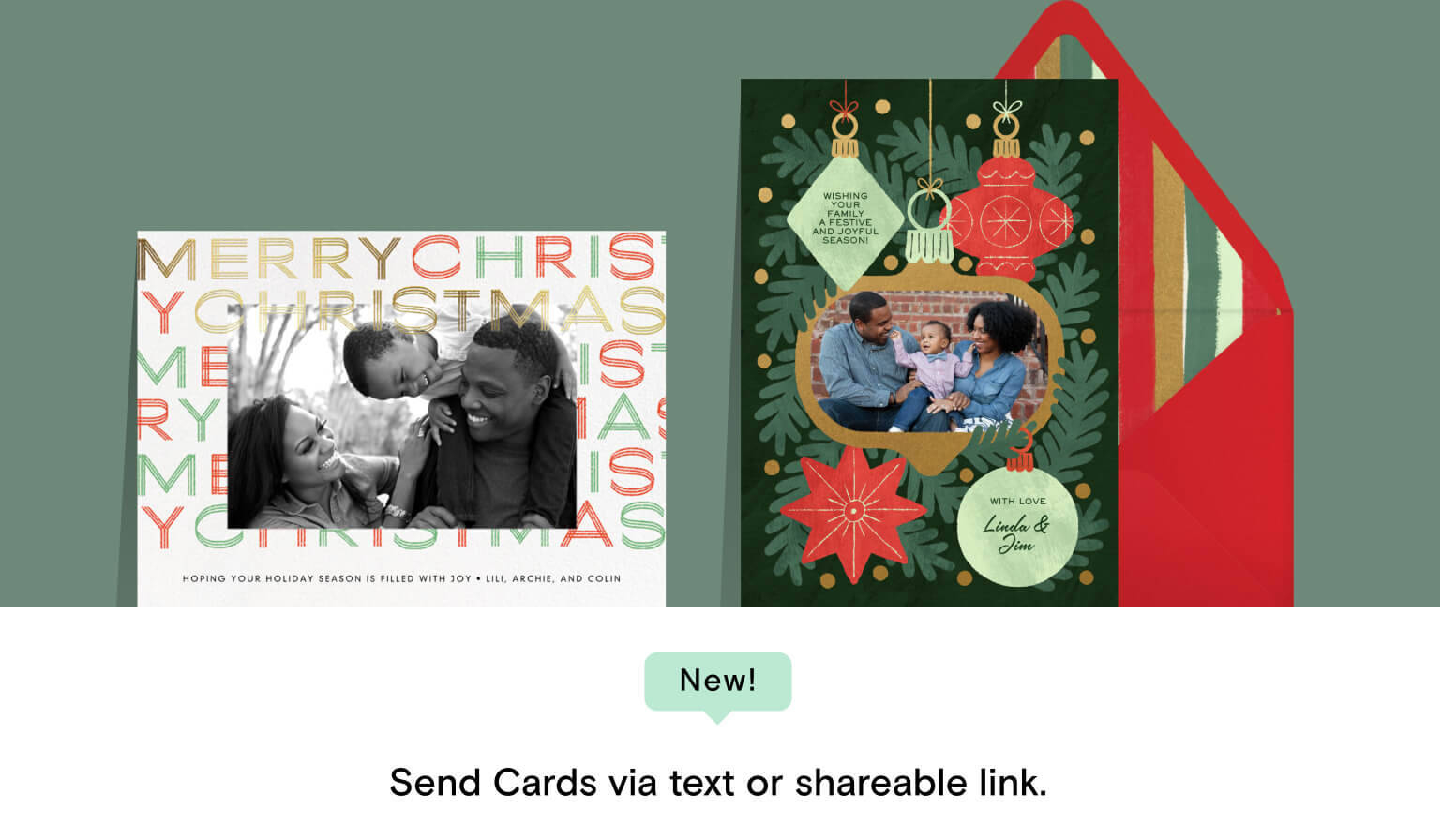 Custom Photo Christmas Cards | Send Online Instantly | Track Opens for Christmas Cards With Pictures