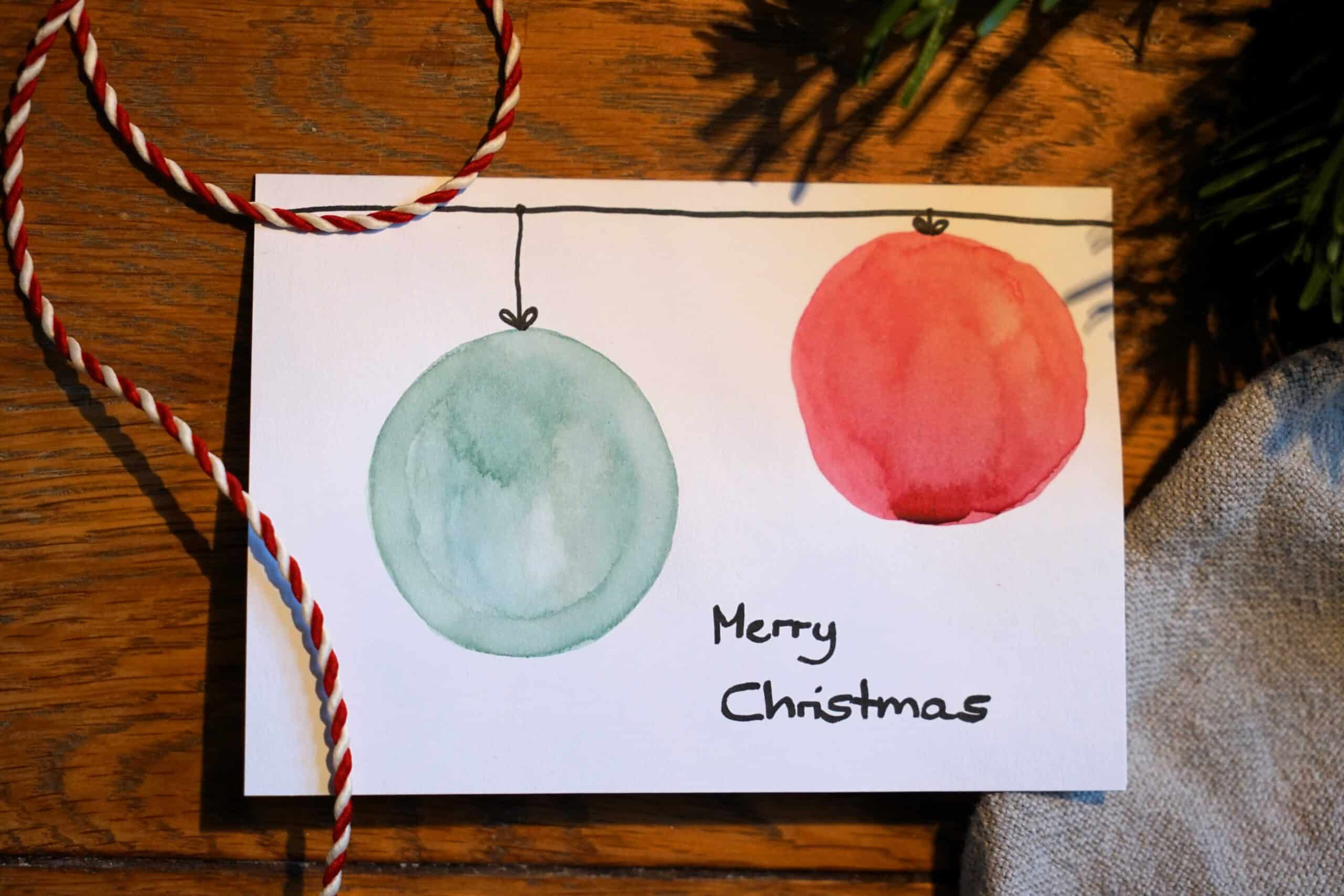 Easy Diy Watercolor Christmas Cards - Rosemary And Pines Fiber Arts pertaining to Water Color Christmas Cards