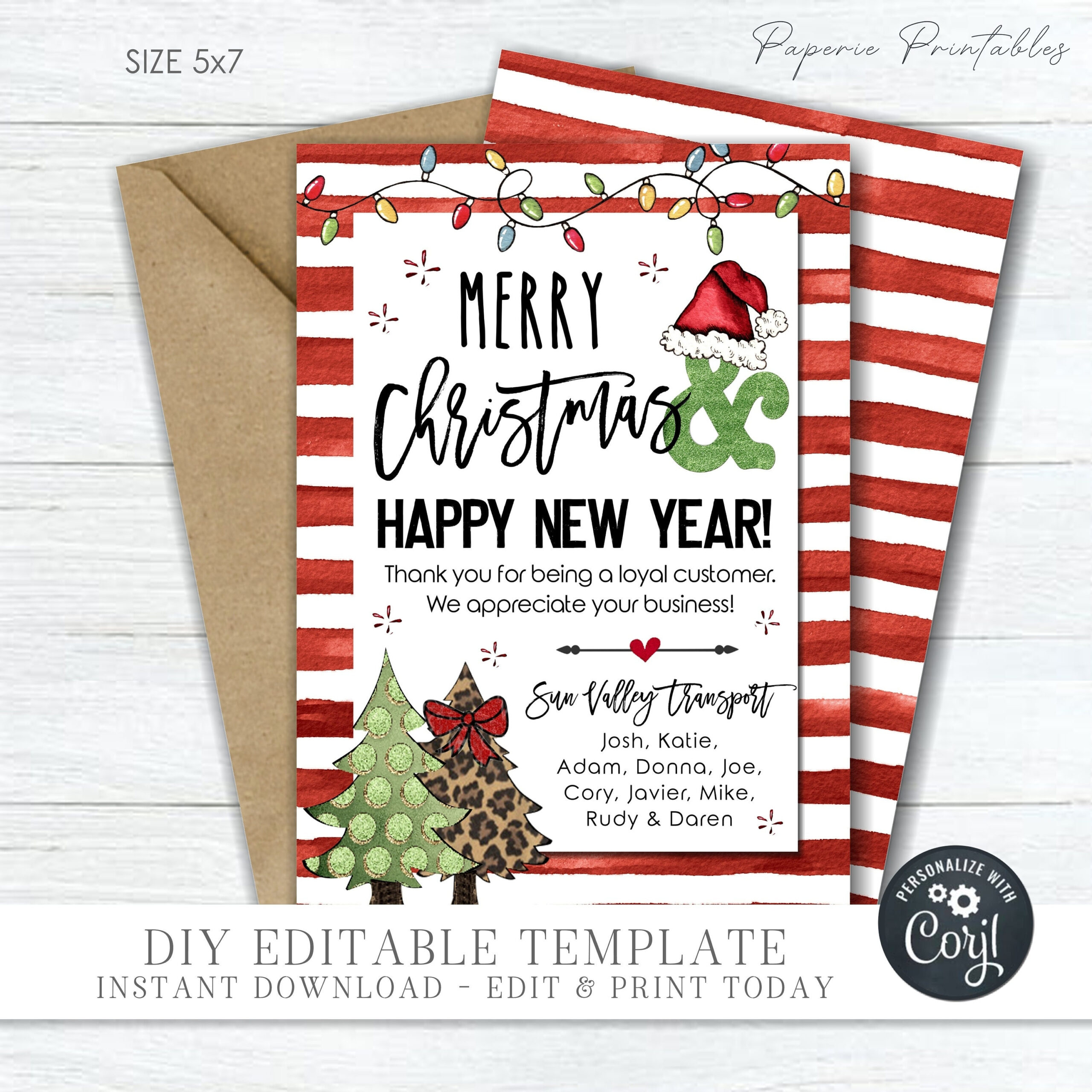 Editable No Photo Christmas Card Company Christmas Card Business pertaining to Christmas Cards For Business